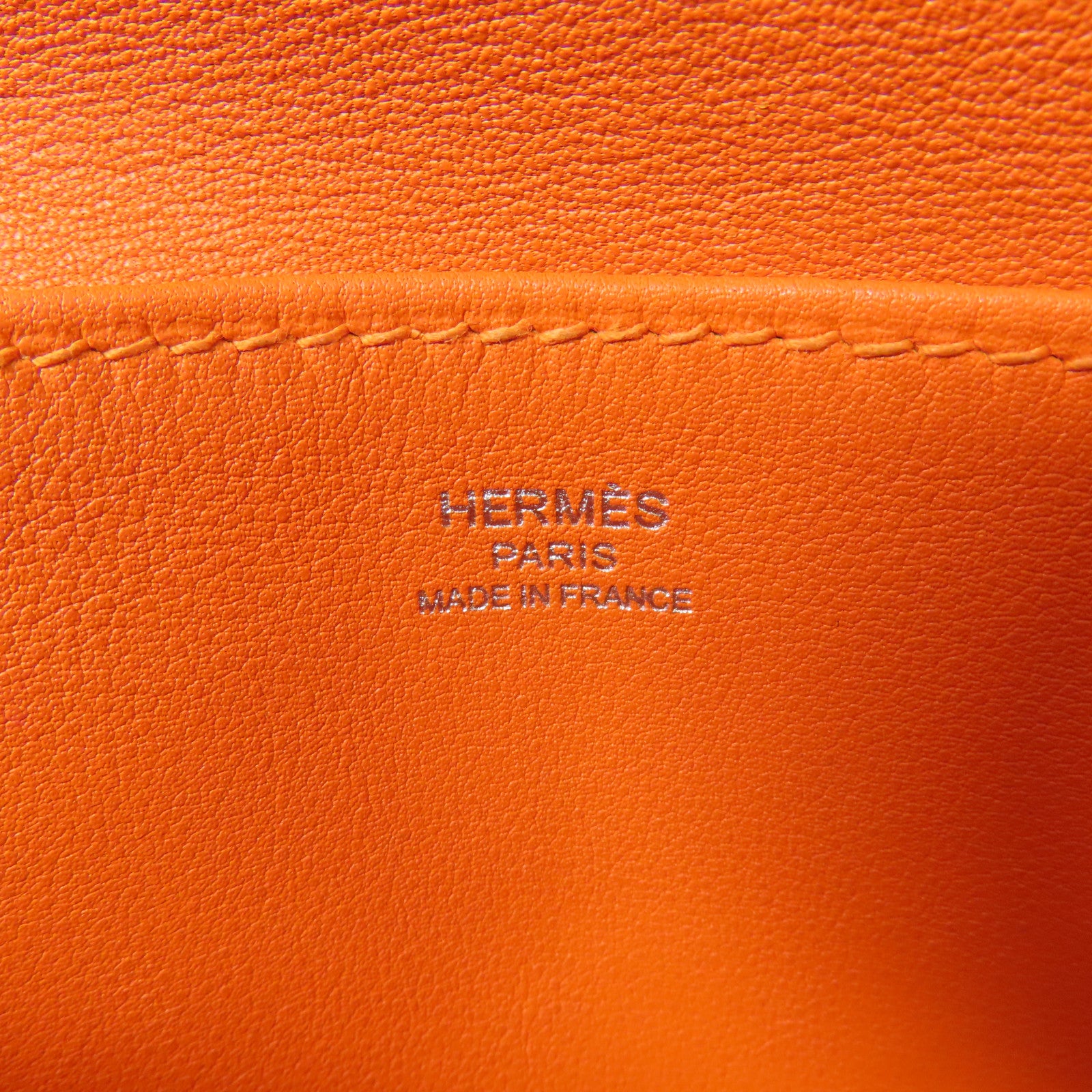 HERMES PHW Mini Halzan Shoulder Bag Swift Leather Oange