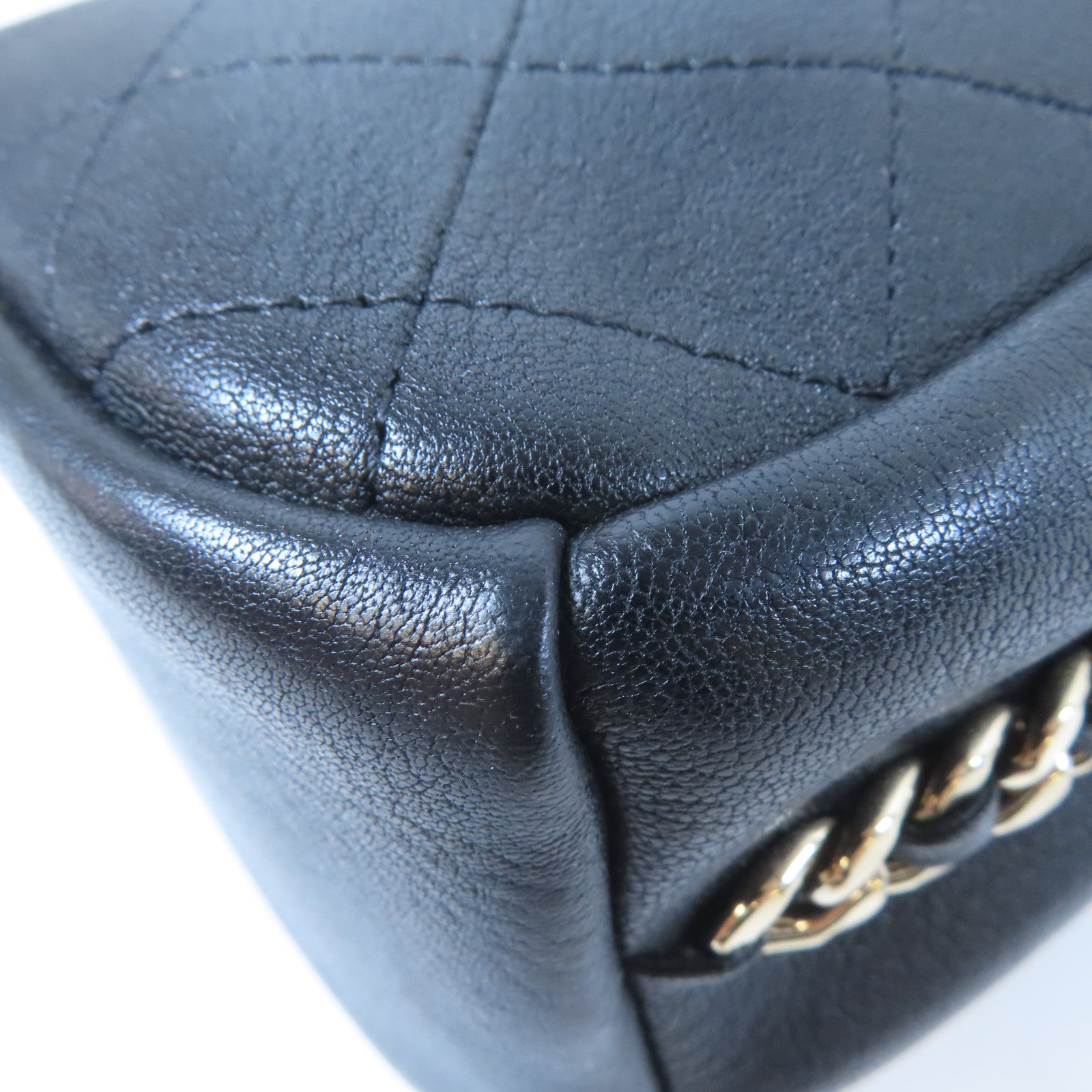 CHANEL 【激減優惠】菱格牛皮皮革Chain Shoulder Bag金扣鏈帶肩背袋黑色