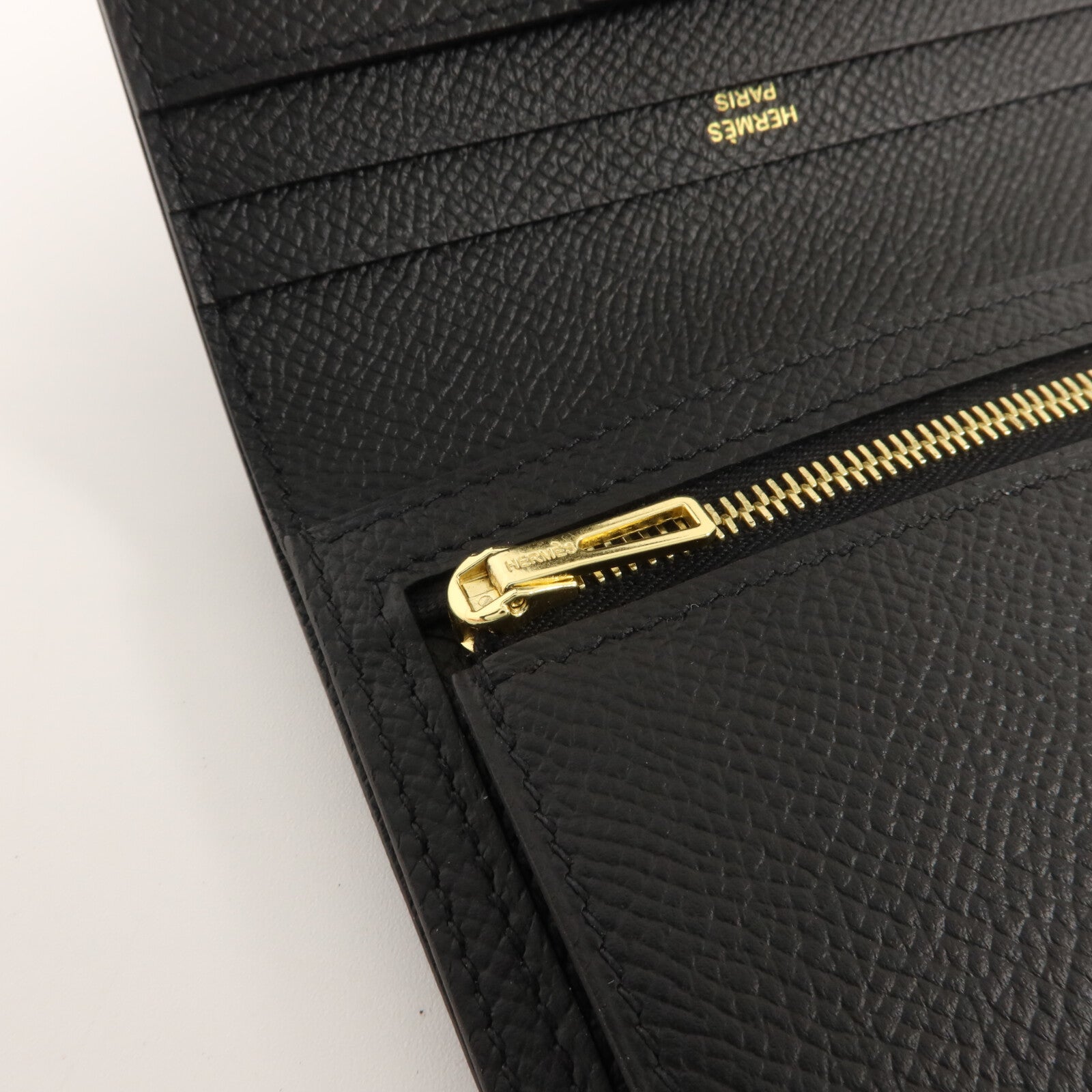 HERMES Epsom皮革Bearn Compact Wallet錢包Noir