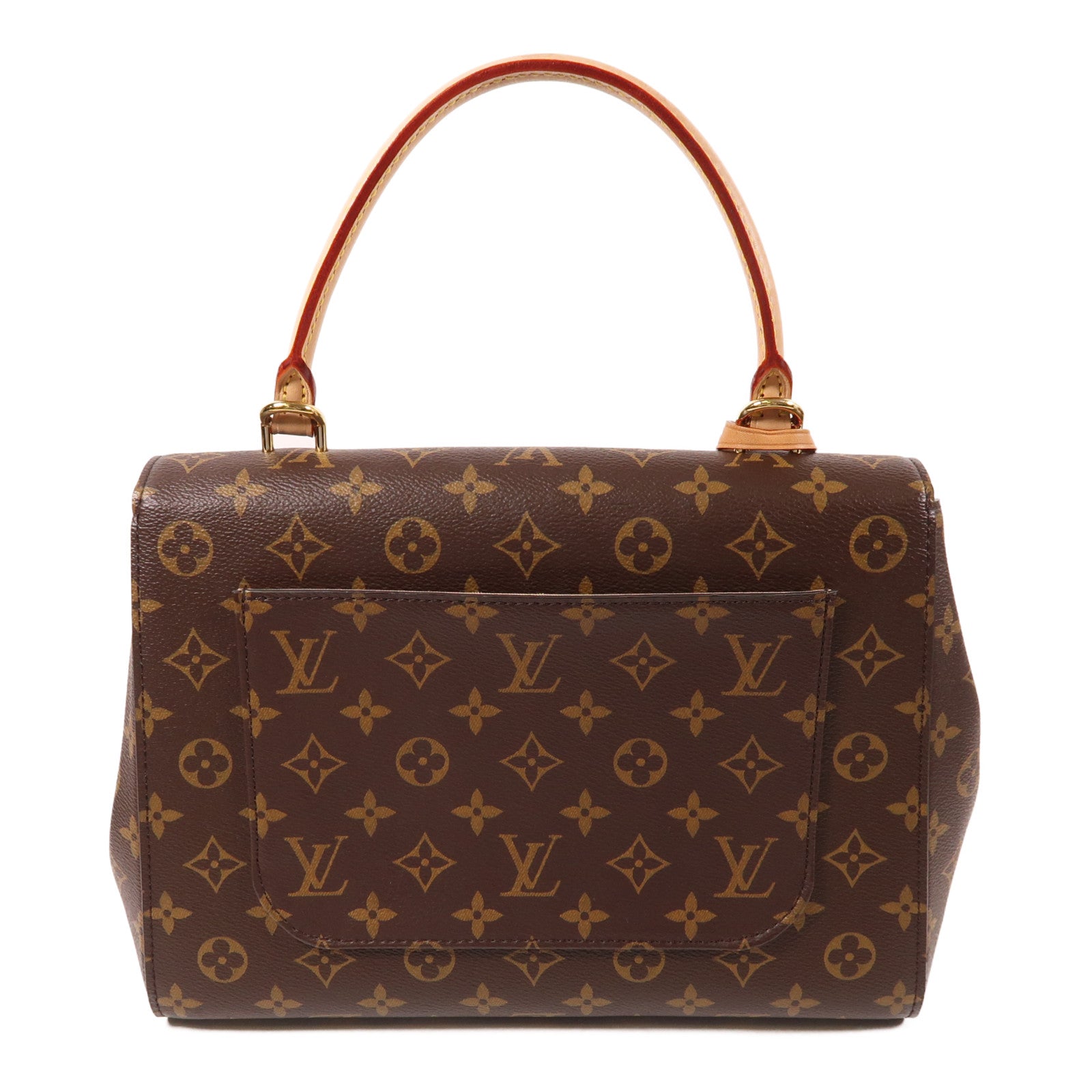 LOUIS VUITTON Monogram Cluny MM Bag金扣手挽袋棕色