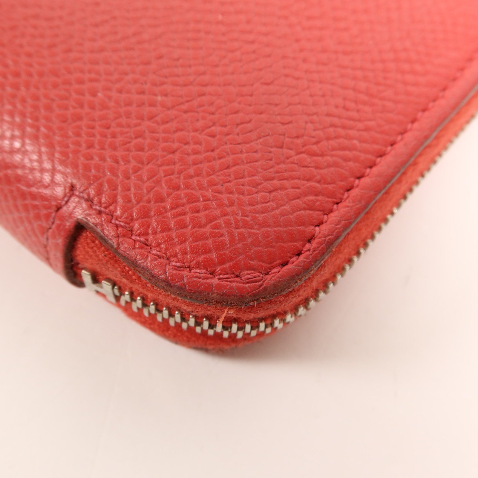 HERMES Epsom皮革Silk In Wallet銀扣錢包Bougainvillea