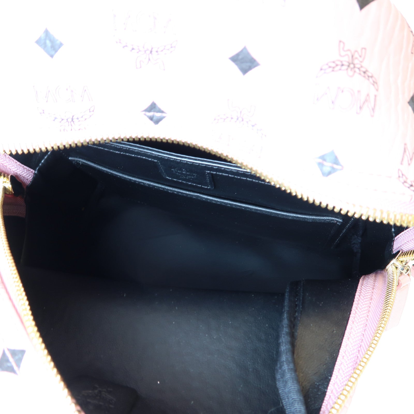 MCM 皮革Rusksack金扣背包粉紅色