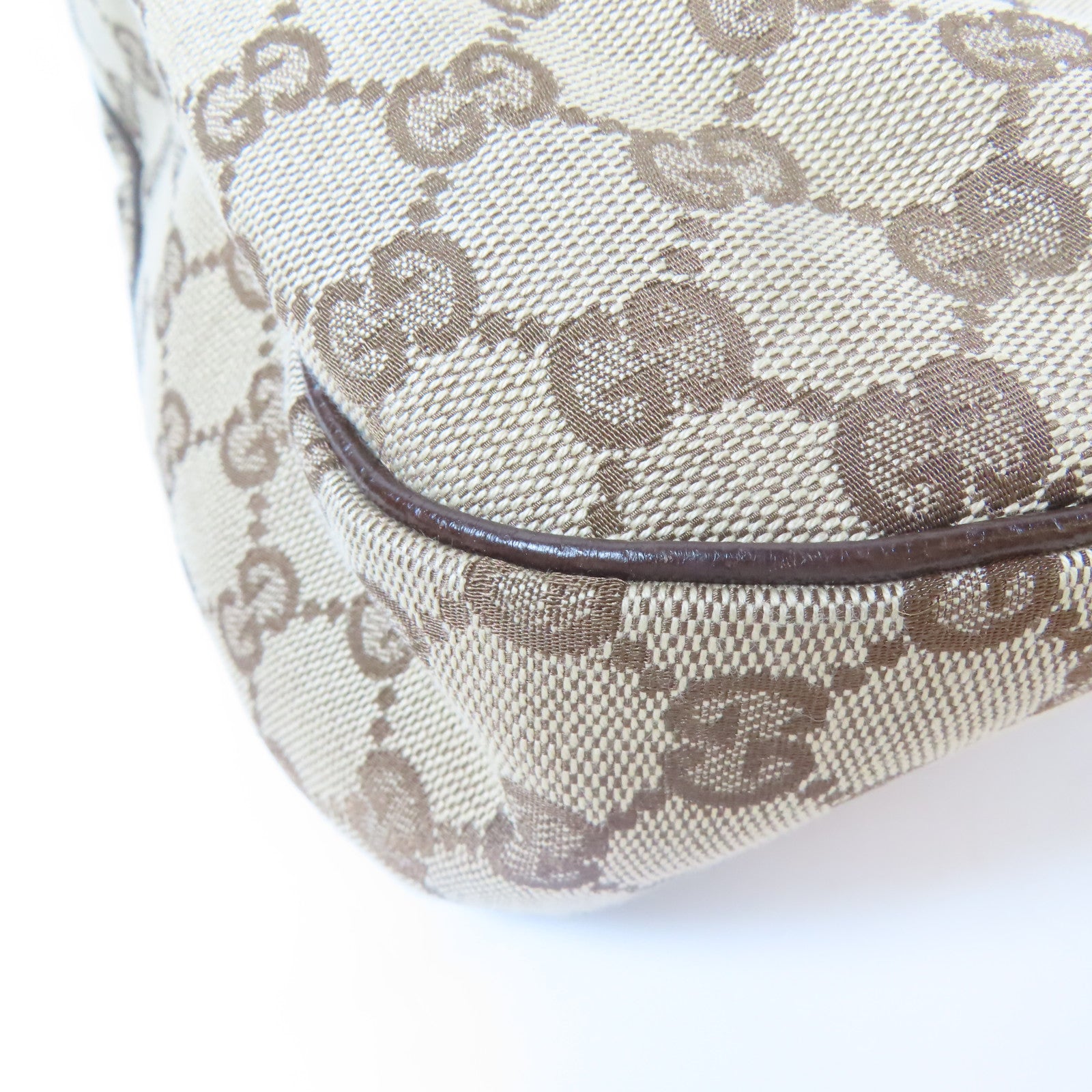 GUCCI 帆布Shoulder Bag銀扣肩背袋啡色