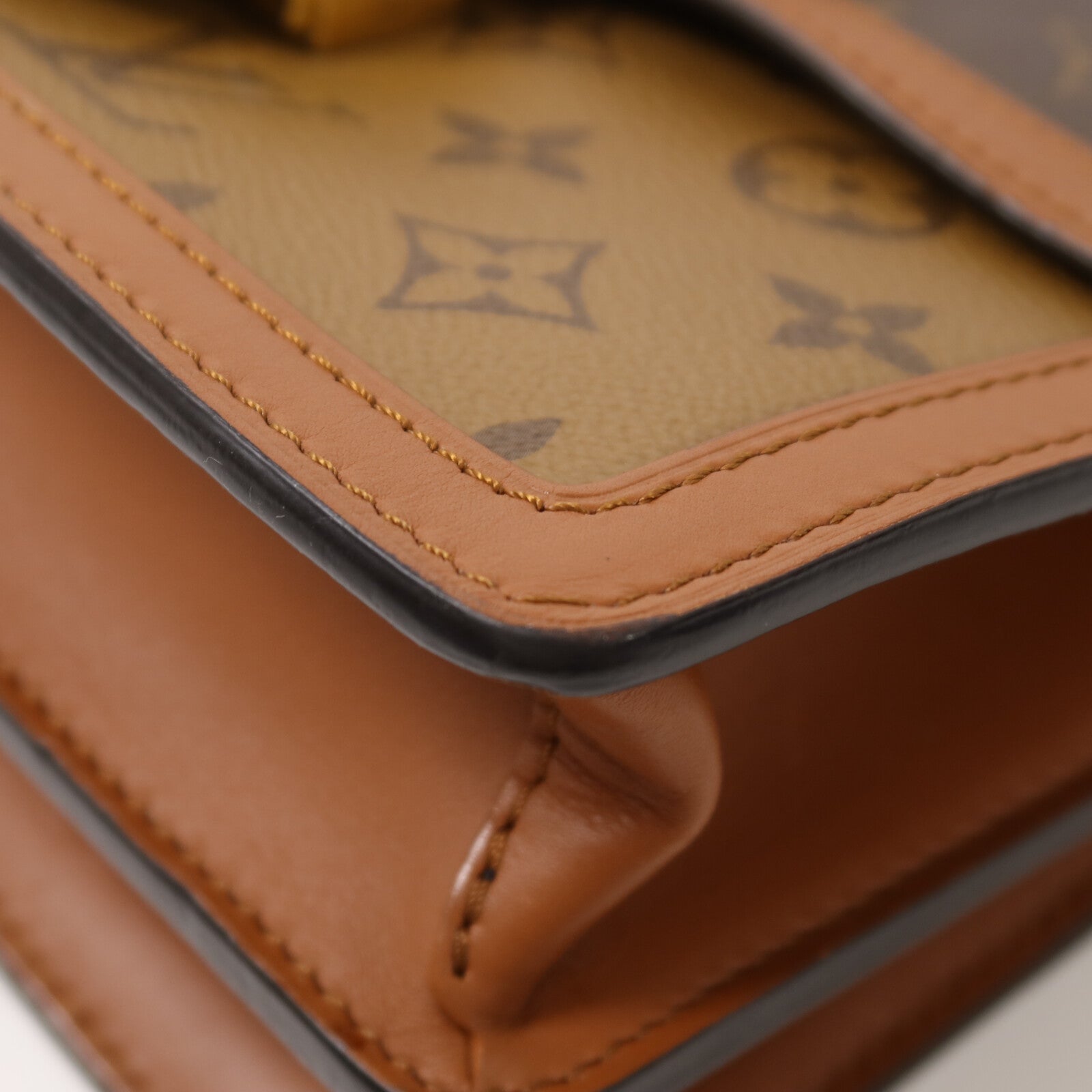 LOUIS VUITTON Monogram/Monogram Reverse Dauphine MM鏈帶手挽肩背兩用袋