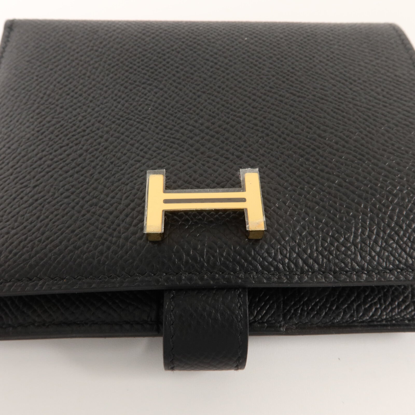 HERMES Epsom皮革Bearn Compact Wallet錢包Noir