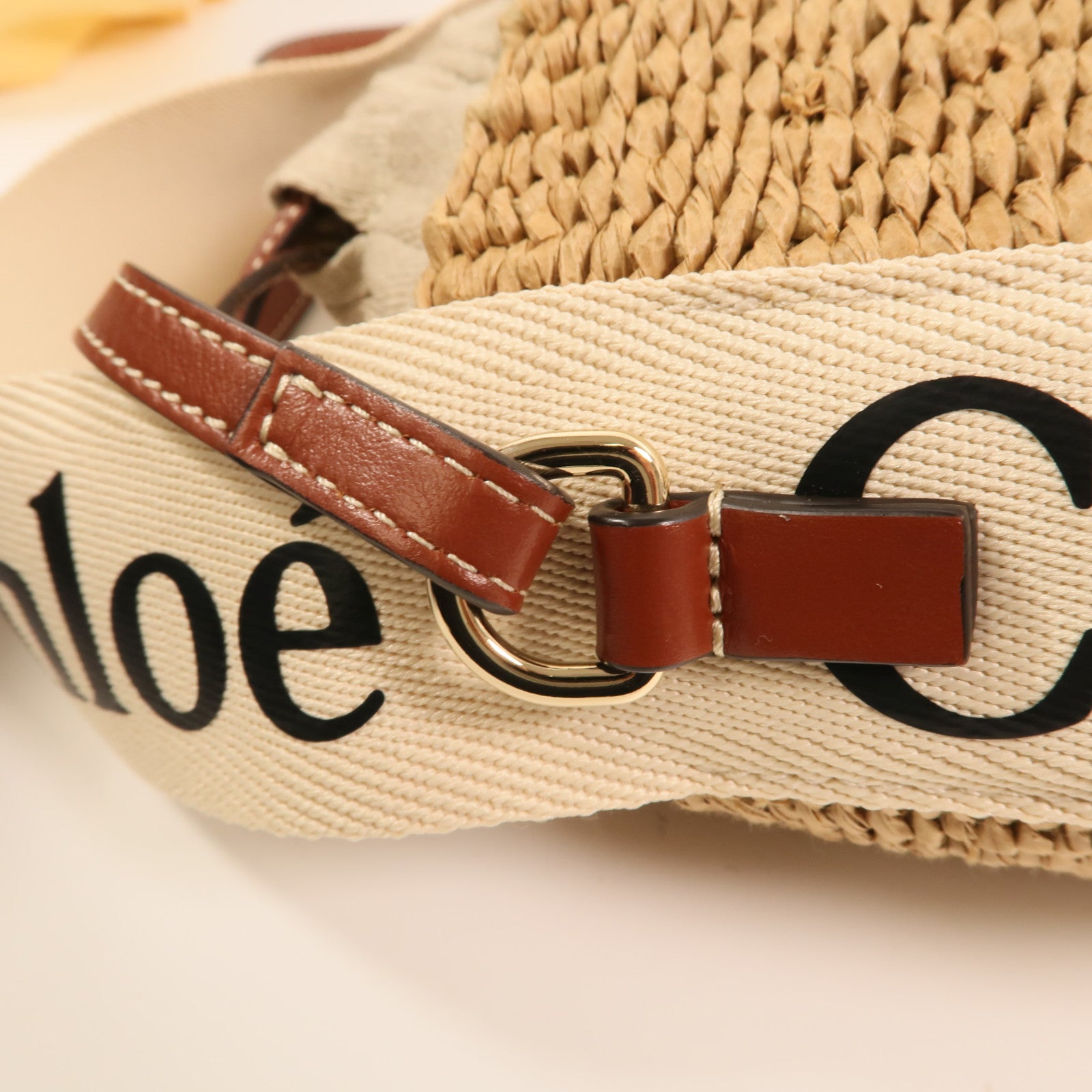 Chloe Raffia Woody Basket Small金扣手挽肩背兩用袋