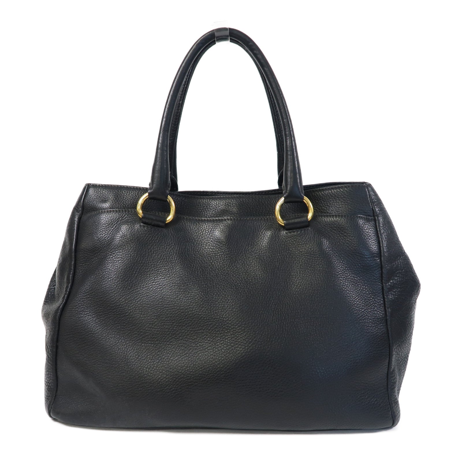 PRADA 牛皮皮革2 Way Shoulder Bag金扣手挽肩背兩用袋黑色