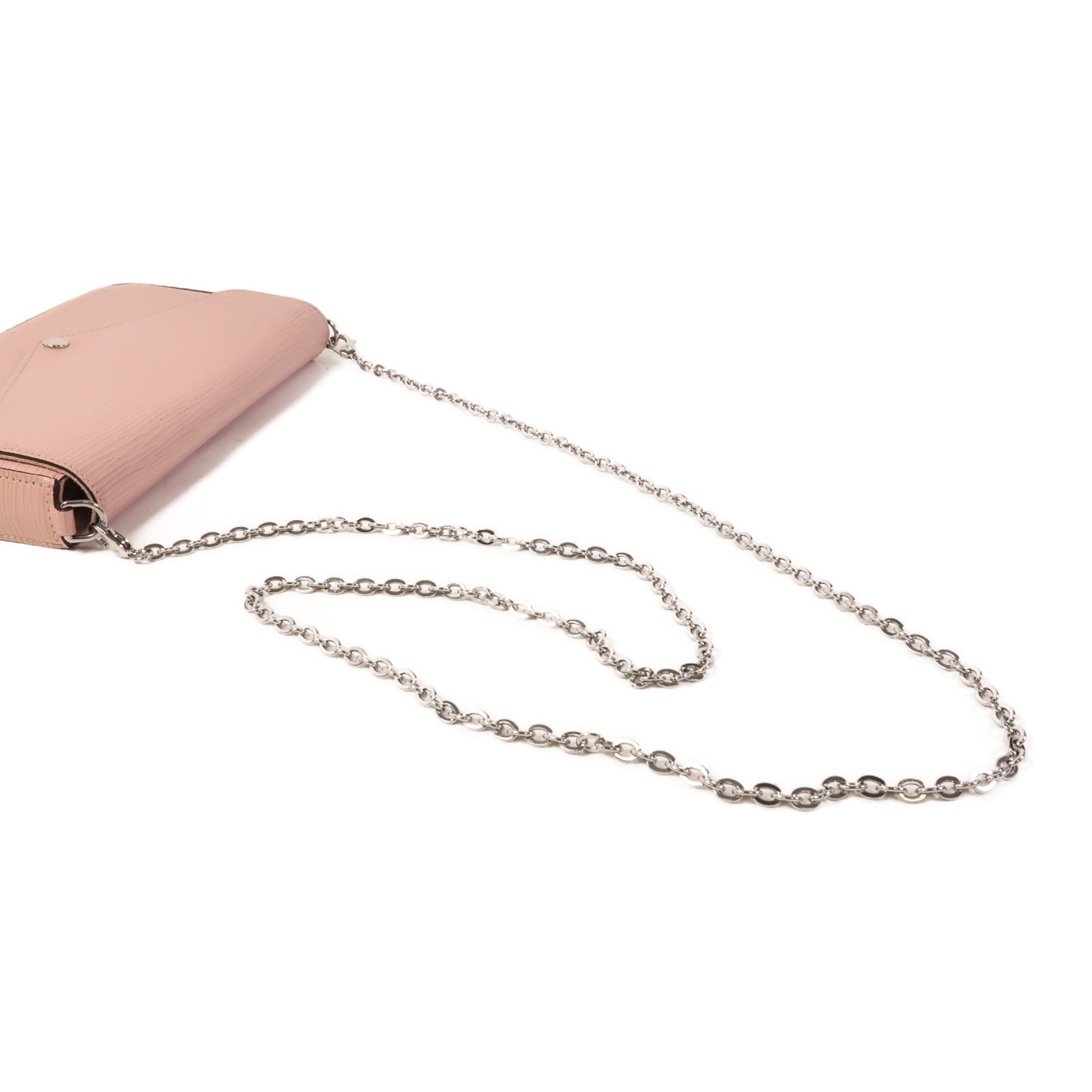 LOUIS VUITTON Epi Pochette Felissie銀扣鏈帶肩背袋