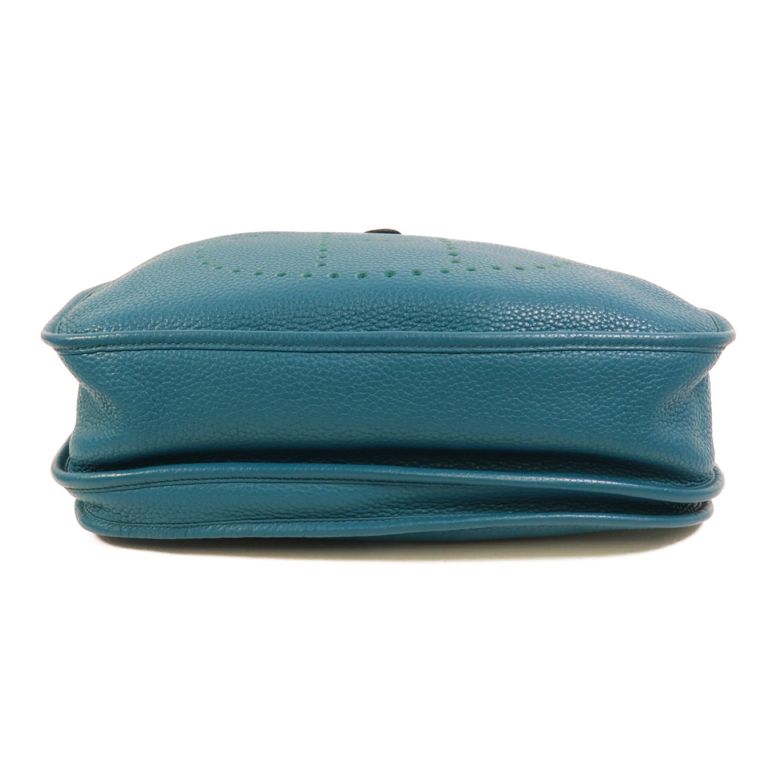 HERMES Clemence皮革Evelyne GM肩背袋Turquoise
