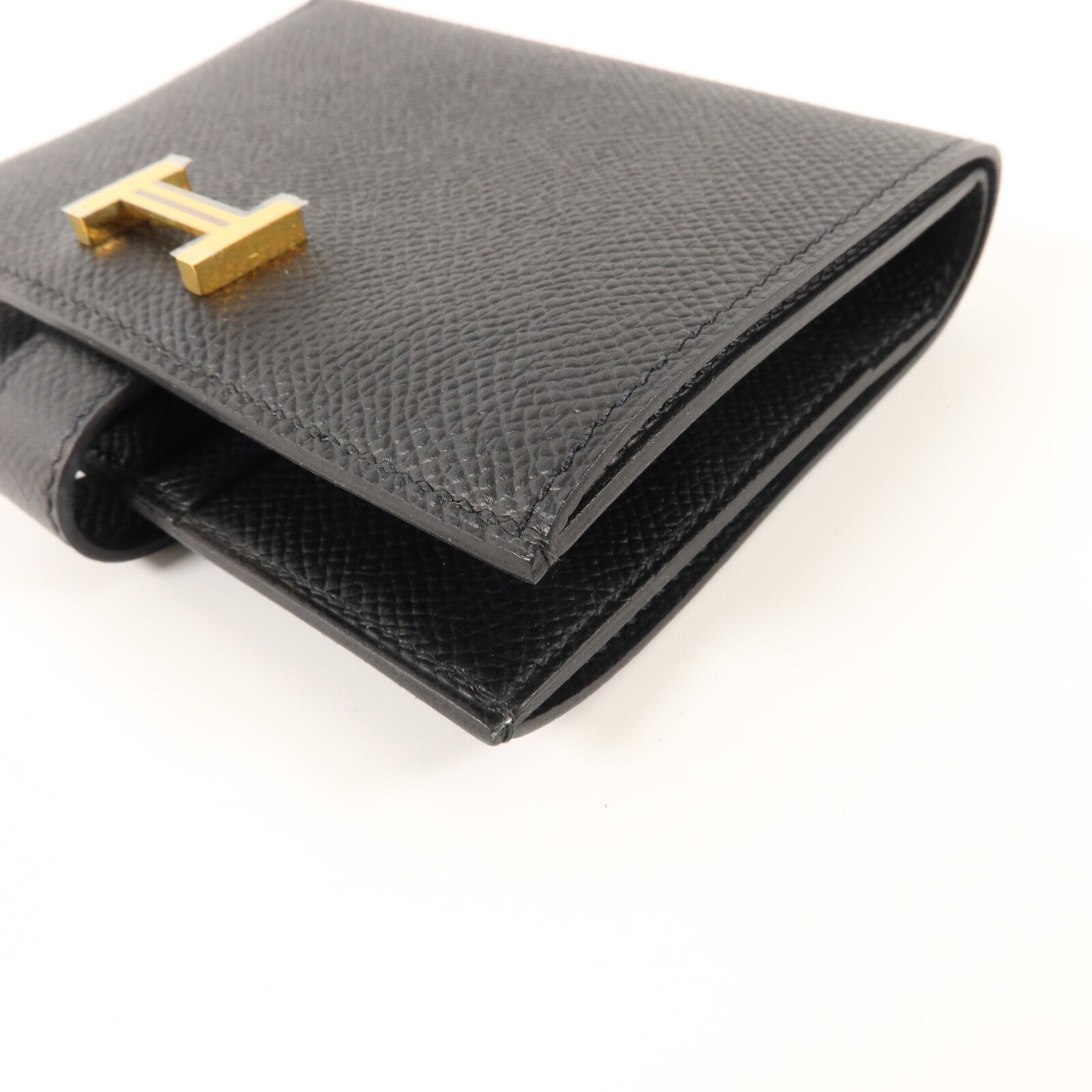 HERMES Epsom皮革Bearn Compact Wallet錢包Noir