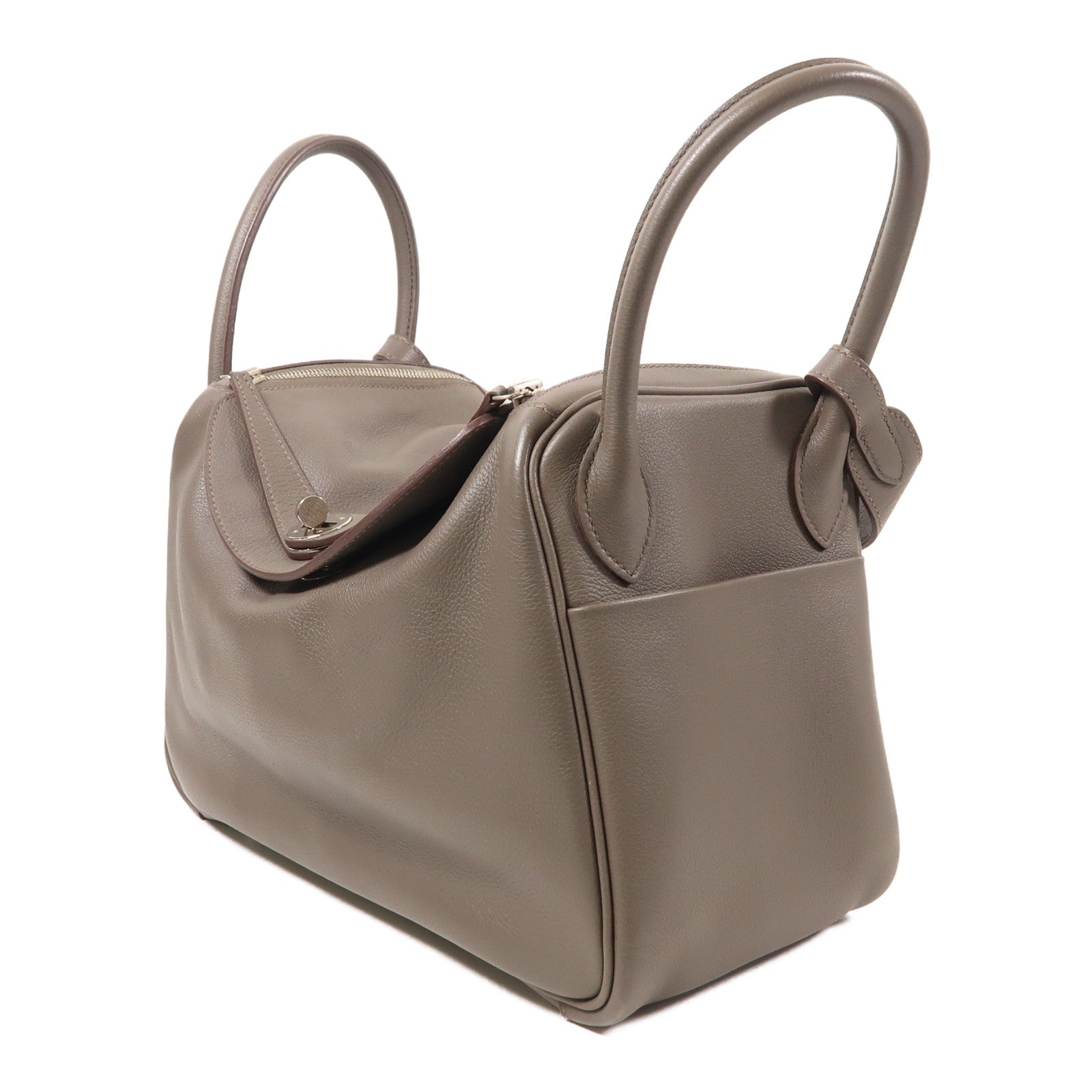 HERMES Evercolor皮革Lindy 30銀扣手挽肩背兩用袋