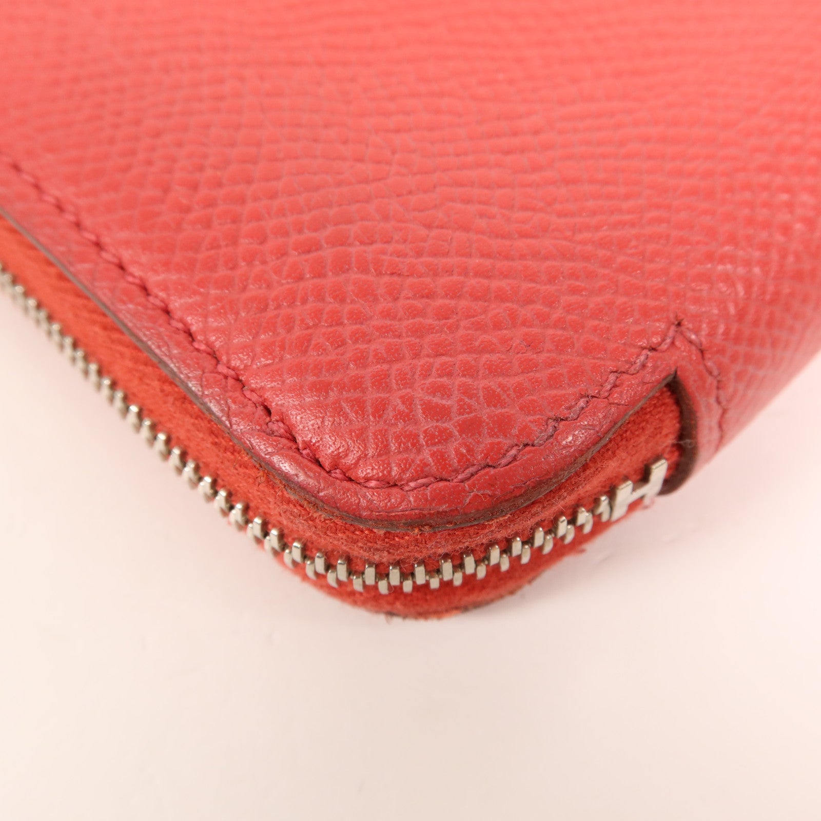 HERMES Epsom皮革Silk In Wallet銀扣錢包Bougainvillea