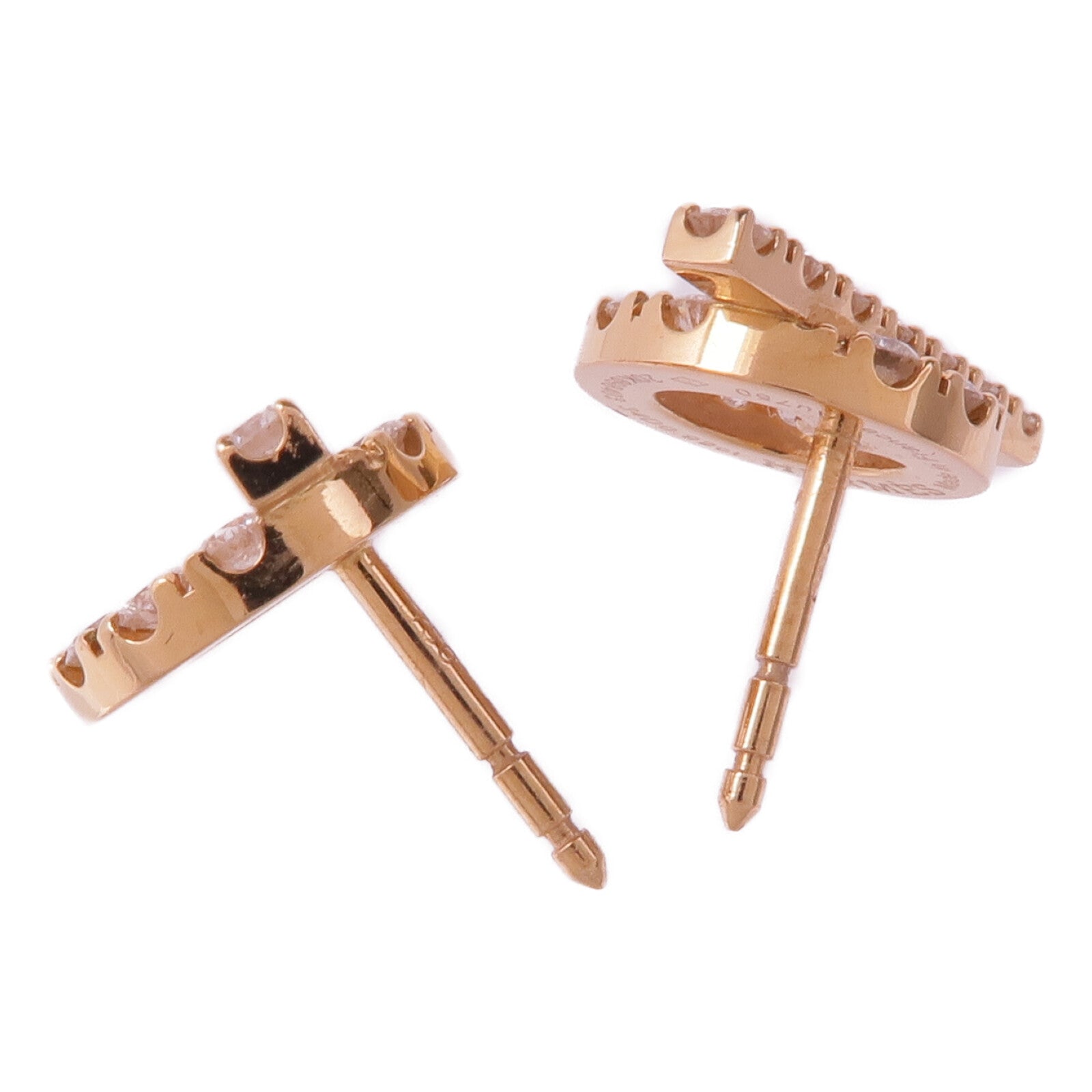 HERMES 18K玫瑰金Finesse Diamond Earrings鑽石耳環