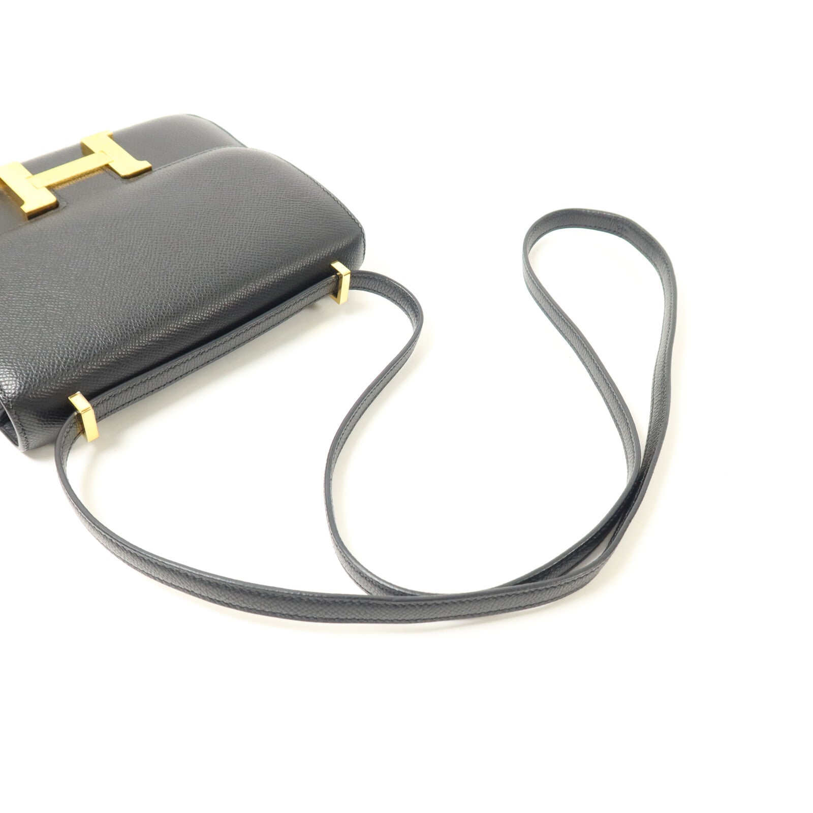 HERMES Epsom皮革Constance Mini肩背袋Noir
