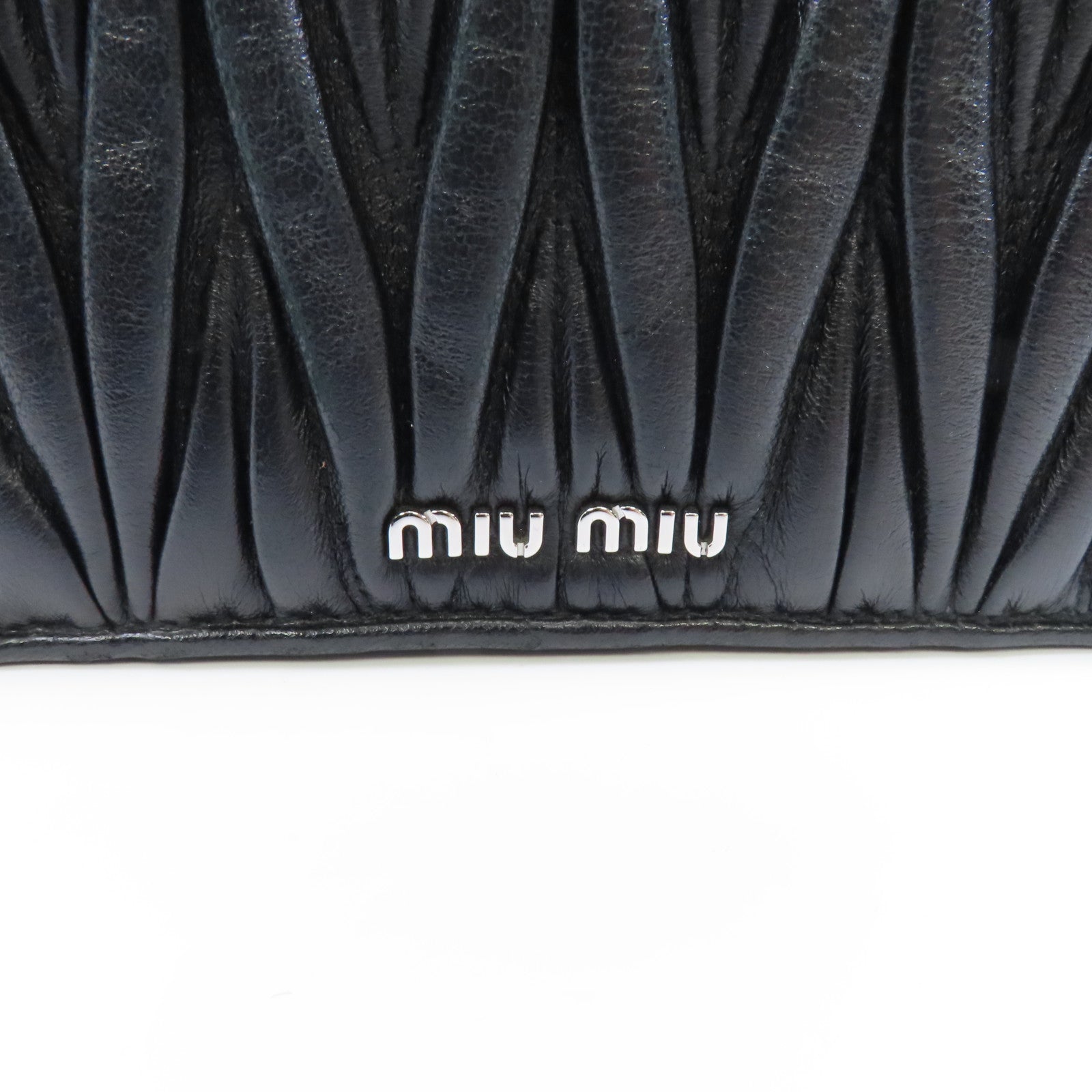 Miu Miu 羊皮皮革Chain Shoulder Bag銀扣鏈帶肩背袋黑色