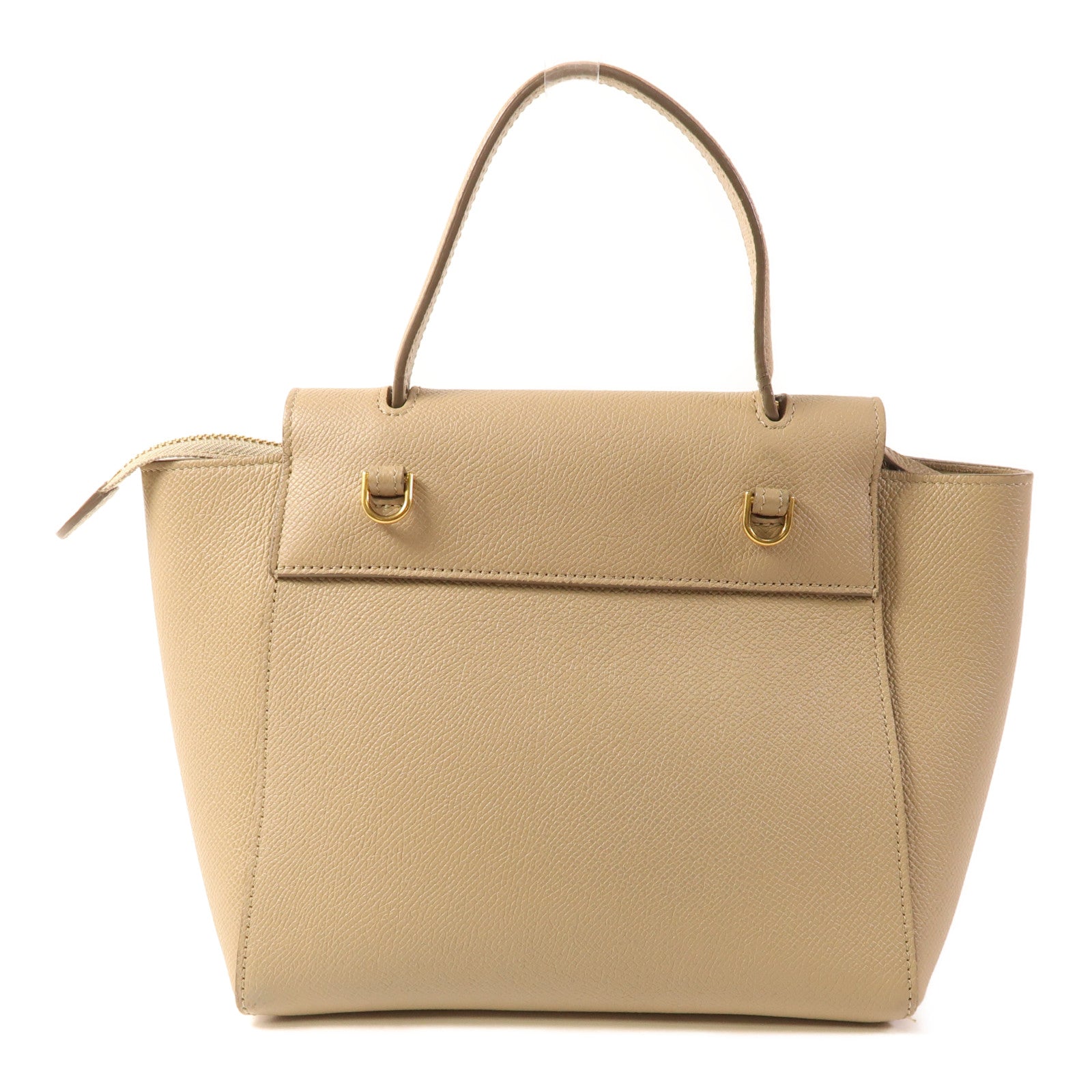 CELINE GHW Nano Belt Bag 2 Way Shoulder Bag Handbag Calfskin Leather Beige