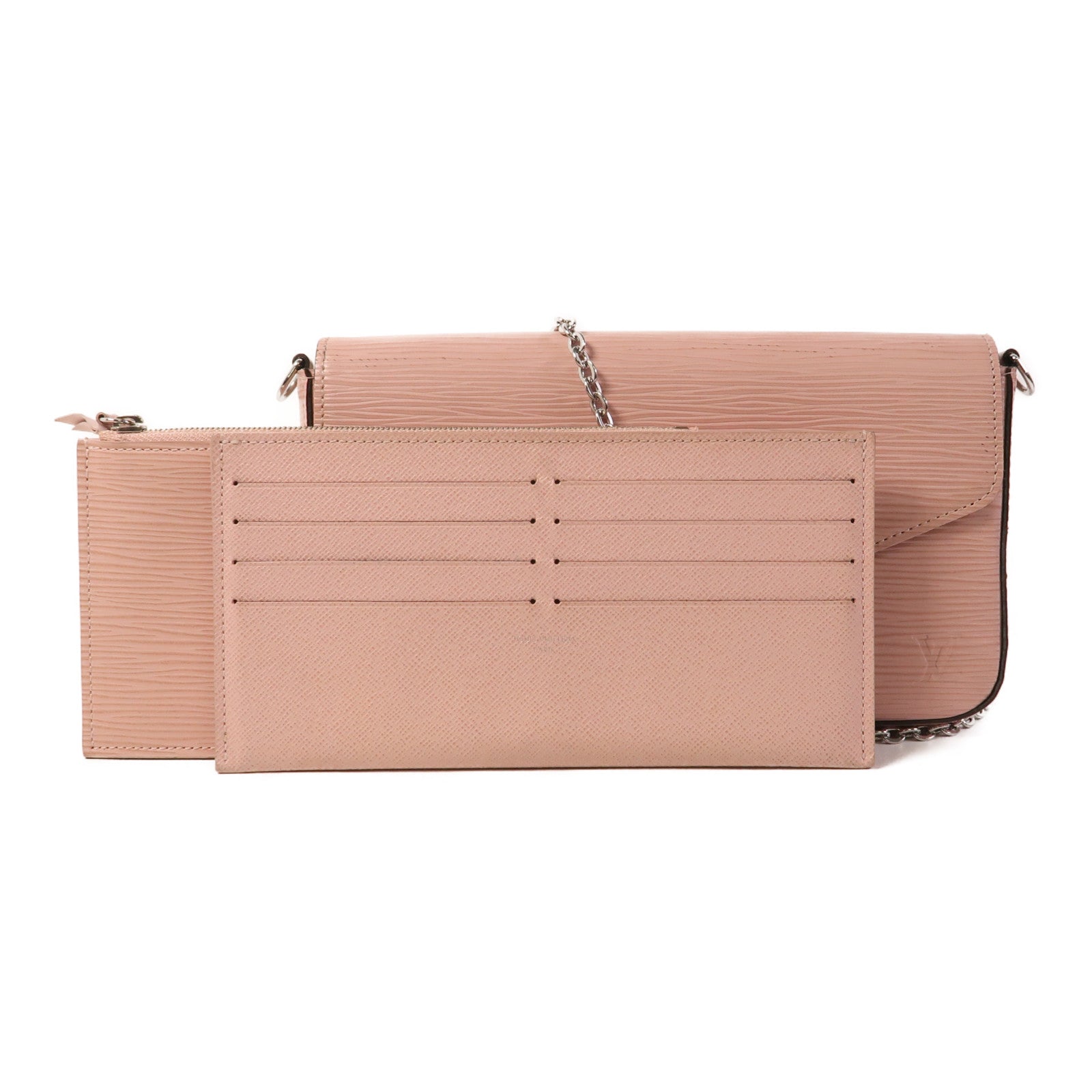 LOUIS VUITTON Epi Pochette Felissie銀扣鏈帶肩背袋