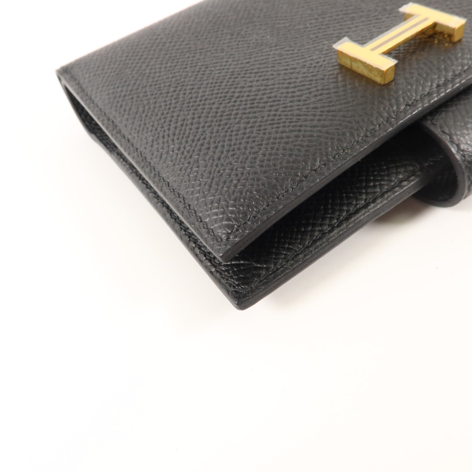 HERMES Epsom皮革Bearn Compact Wallet錢包Noir