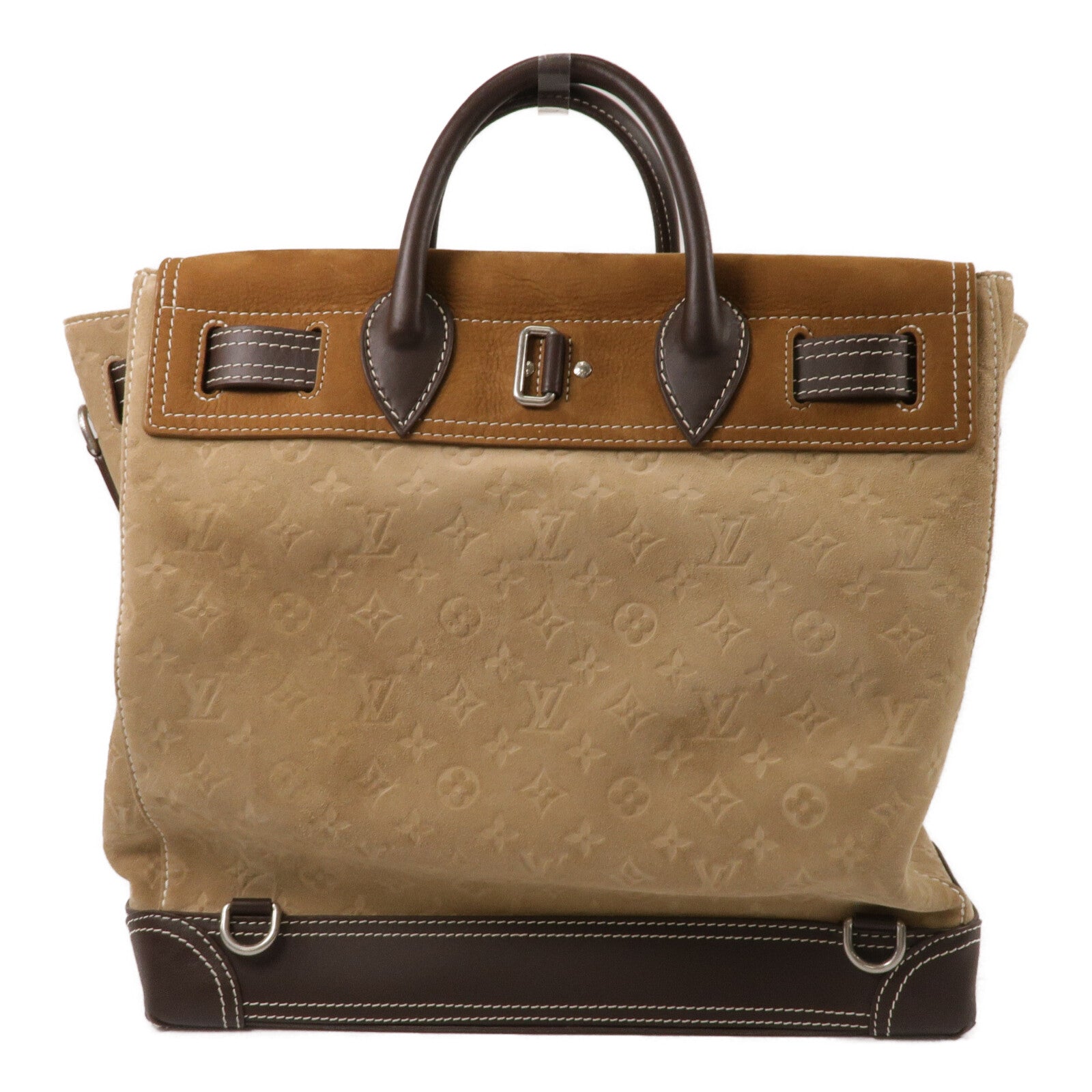 LOUIS VUITTON 麂皮皮革Steamer 40手挽肩背兩用袋