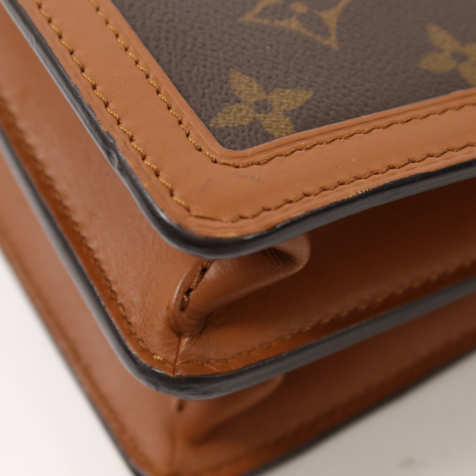 LOUIS VUITTON Monogram/Monogram Reverse Dauphine MM鏈帶手挽肩背兩用袋