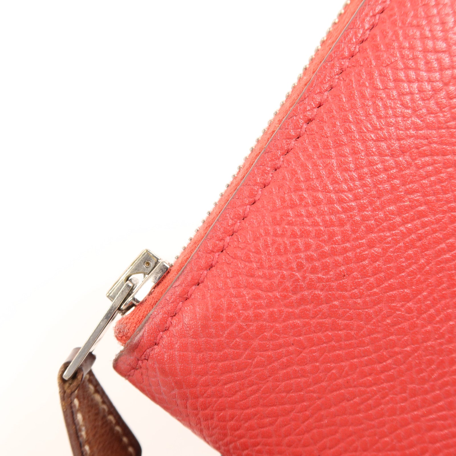 HERMES Epsom皮革Silk In Wallet銀扣錢包Bougainvillea