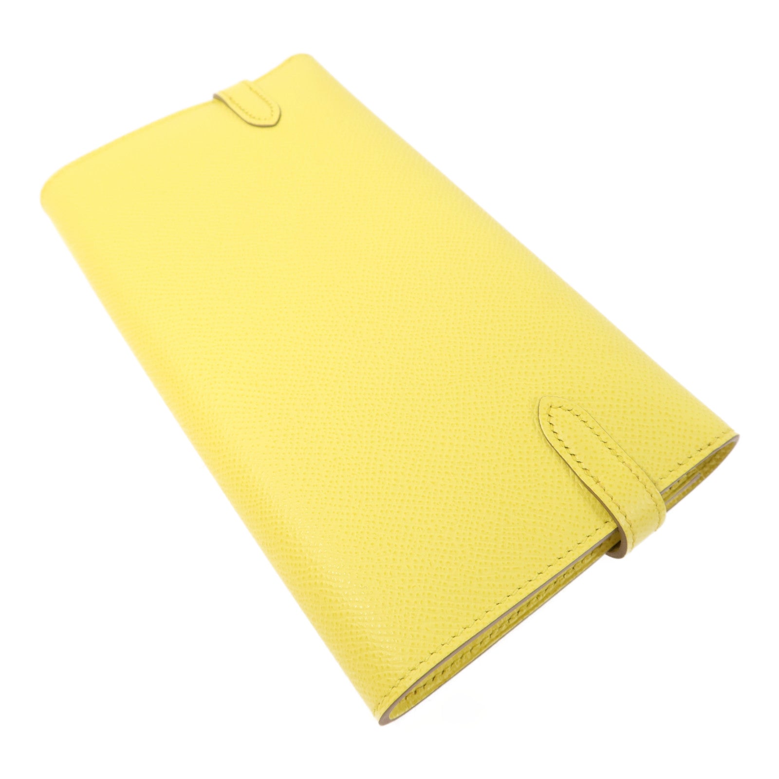 HERMES Epsom皮革Kelly Wallet金扣長錢包Soufre