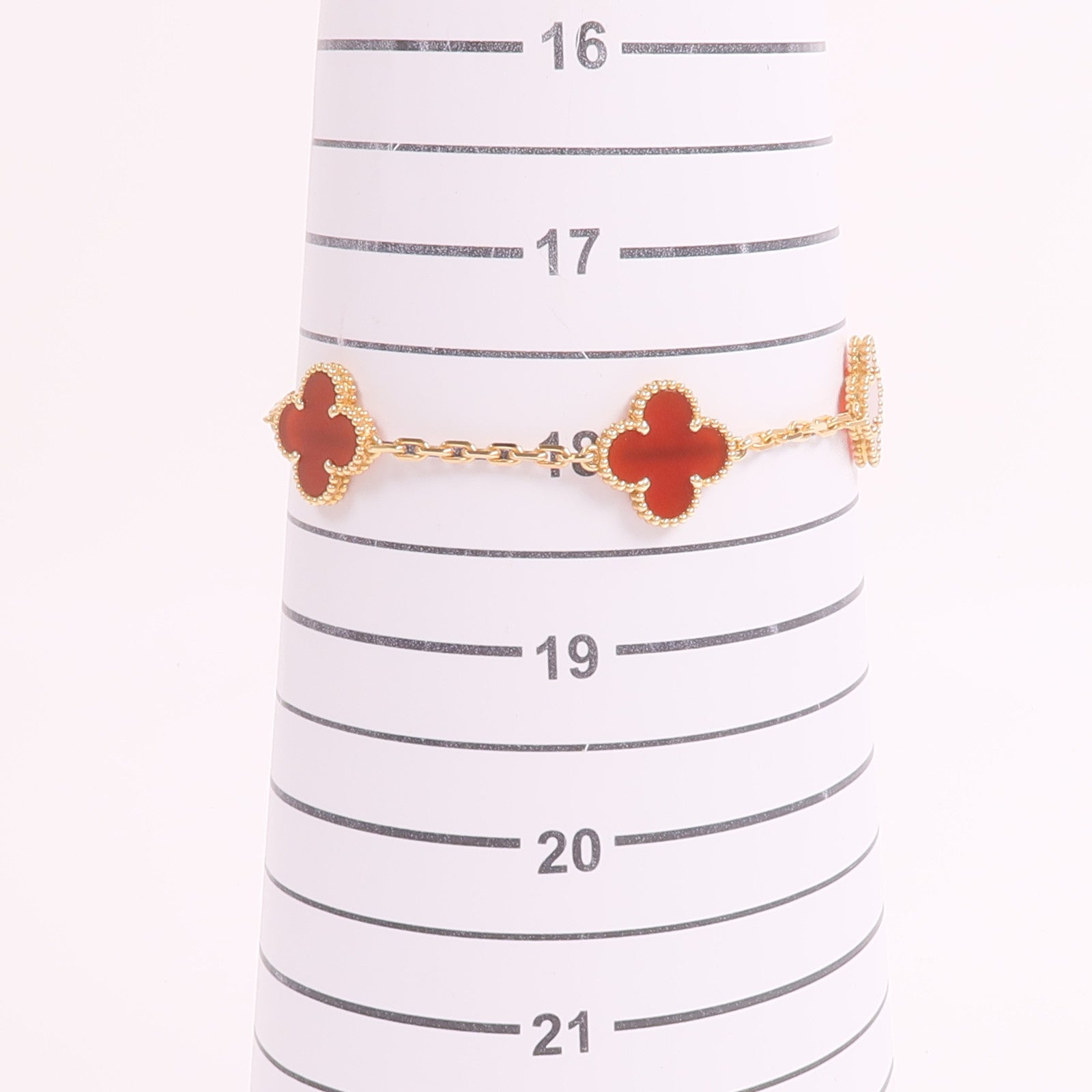 Van Cleef & Arpels 18K黃金Vintage Alhambra Bracelet紅玉髓手鏈