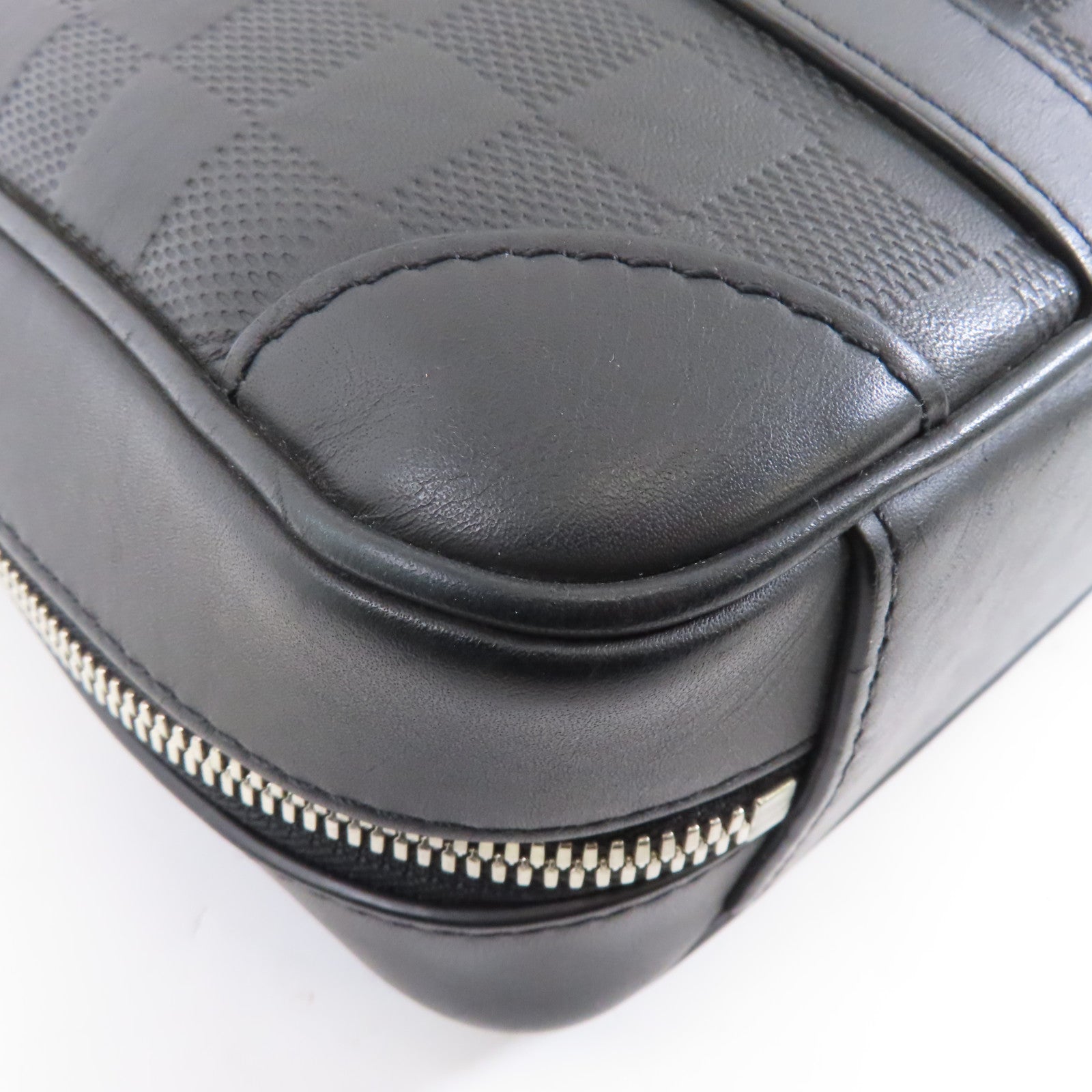 LOUIS VUITTON Damier Infini Sirius Messenger Bag銀扣肩背袋黑色