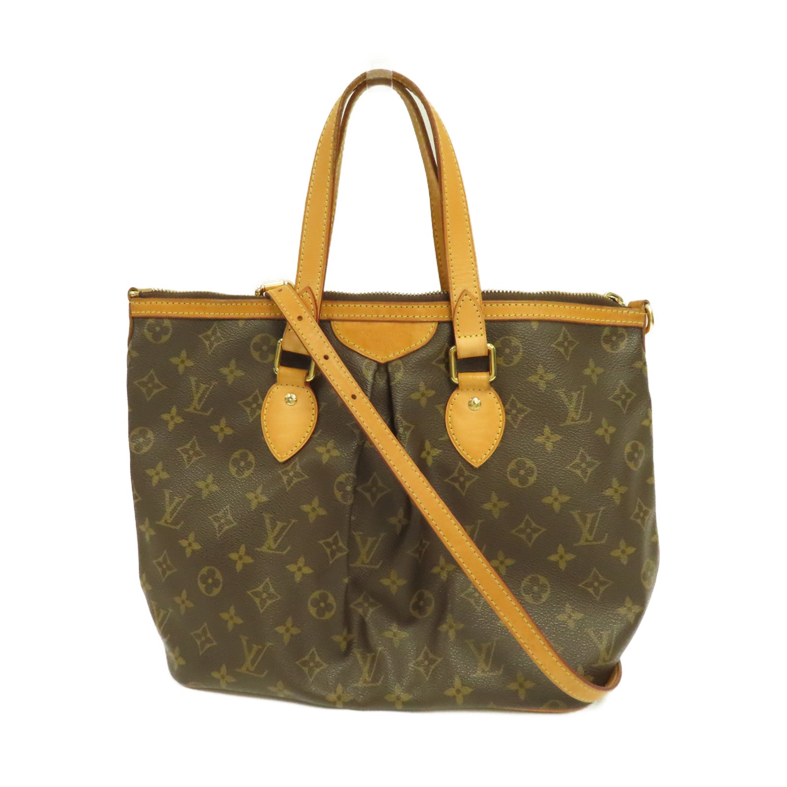 LOUIS VUITTON Monogram Palermo PM金扣手挽肩背兩用袋啡色