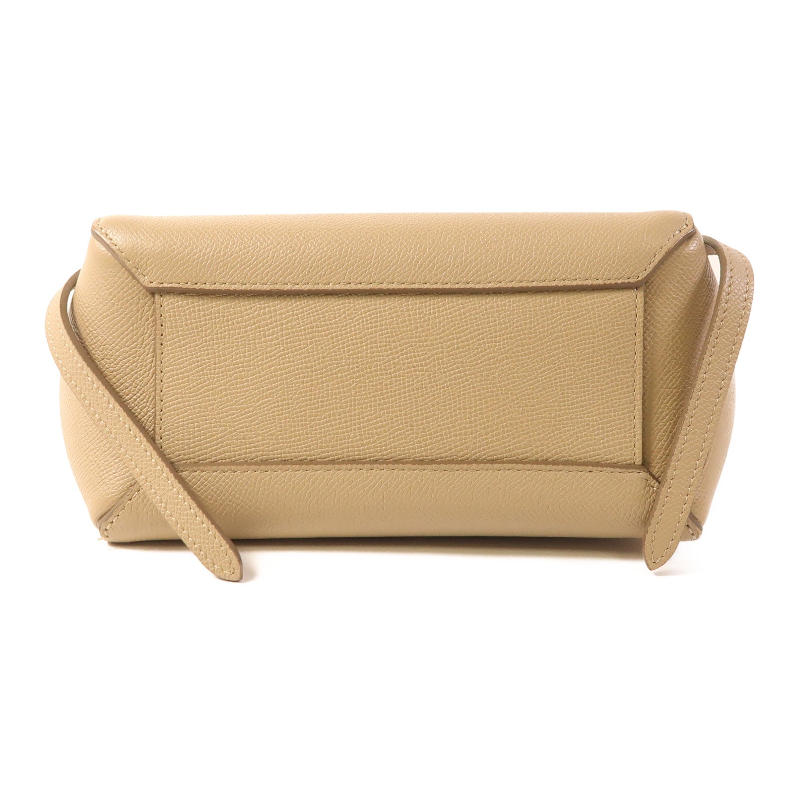 CELINE GHW Nano Belt Bag 2 Way Shoulder Bag Handbag Calfskin Leather Beige
