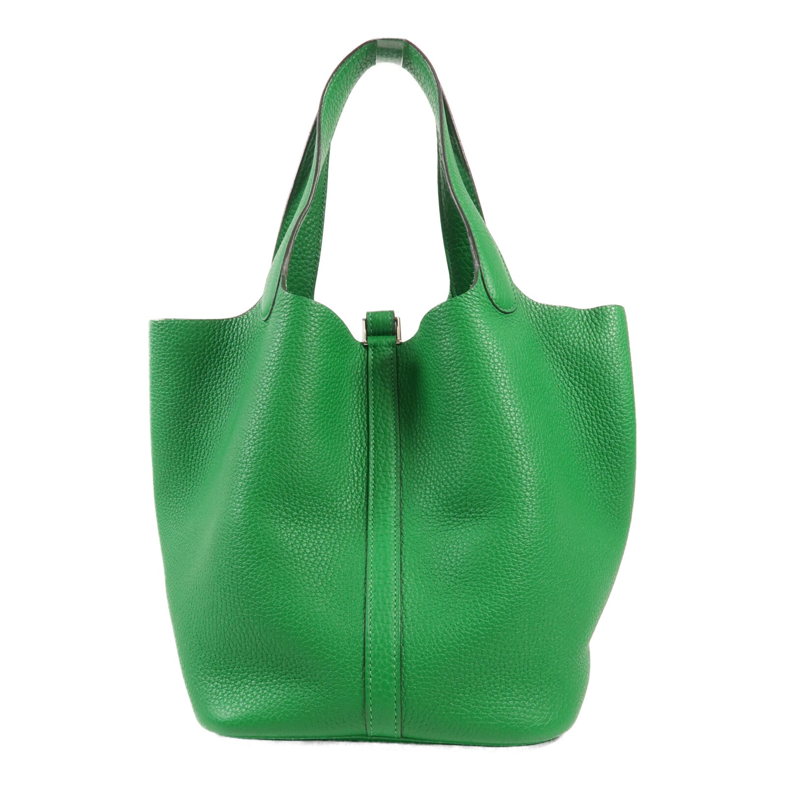 HERMES Clemence皮革Picotin MM銀扣手挽袋