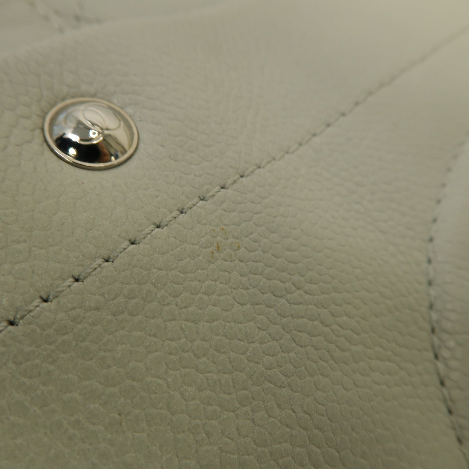 CHANEL 菱格牛皮皮革Tote Bag銀扣手挽袋灰色