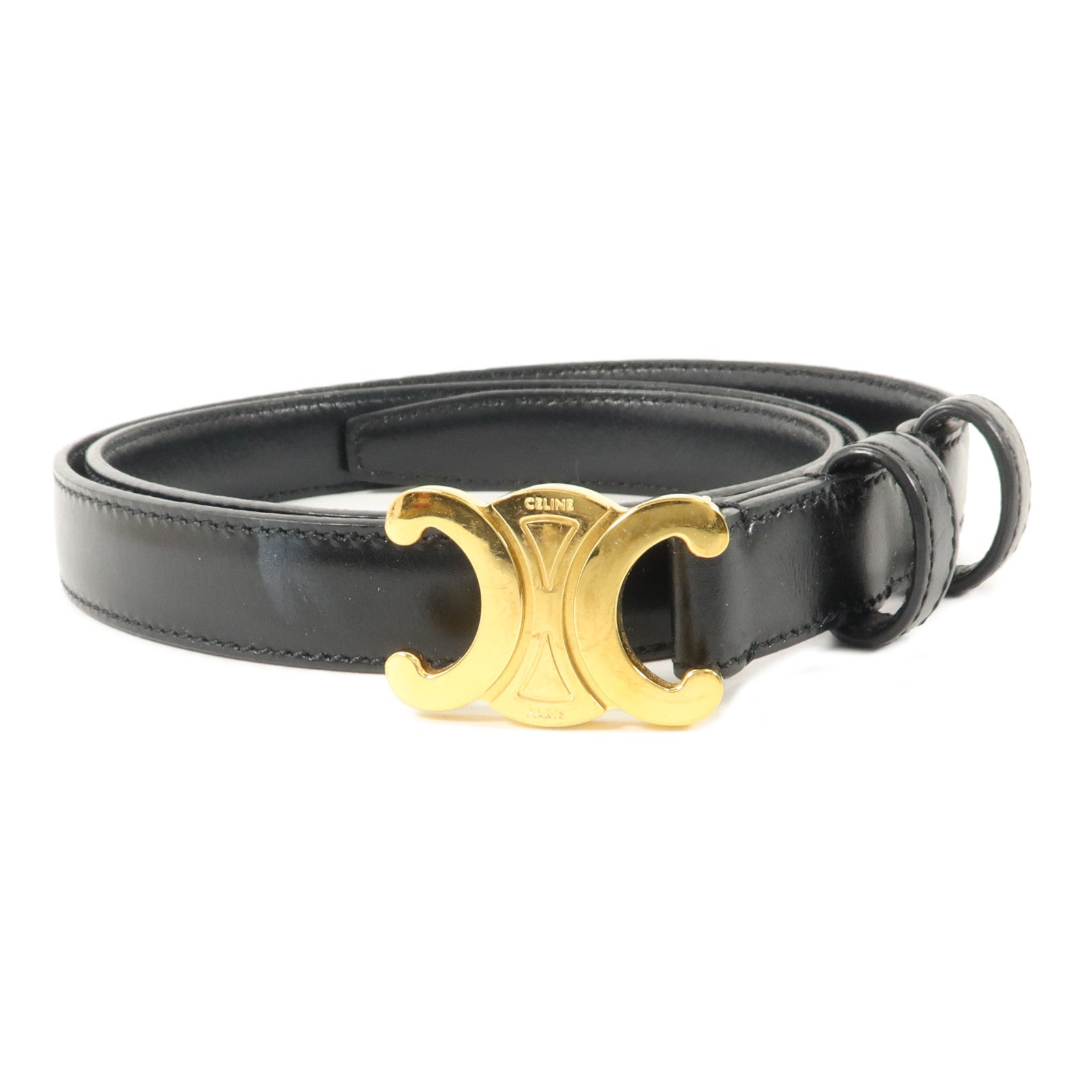 CELINE 牛皮皮革Triomphe Belt 80cm皮帶