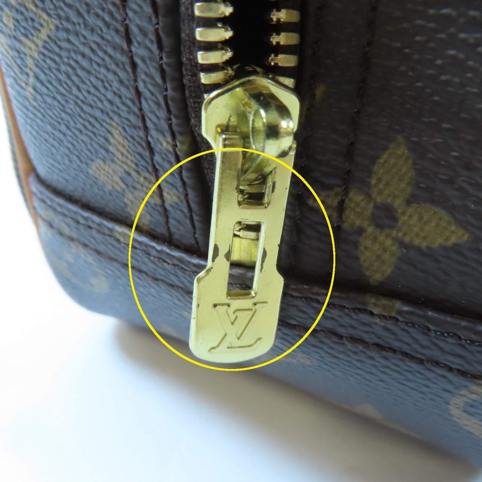 LOUIS VUITTON Monogram Trouville金扣手挽袋啡色