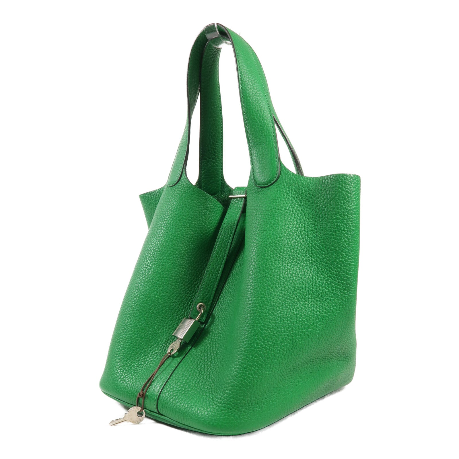 HERMES Clemence皮革Picotin MM銀扣手挽袋