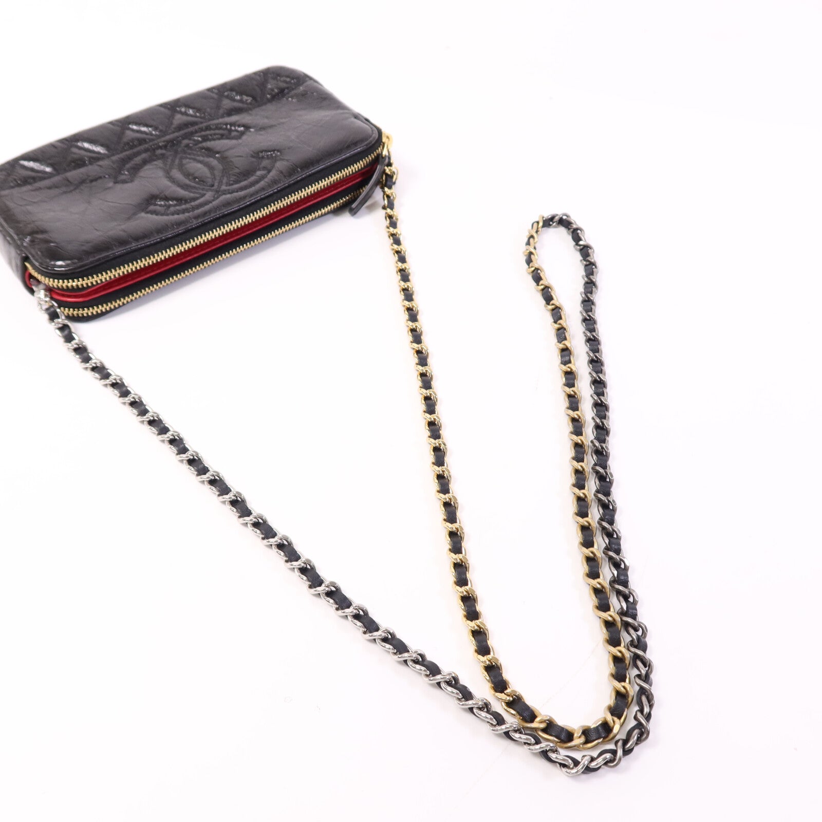 CHANEL 【激減優惠】牛皮皮革WOC Wallet On Chain鏈帶肩背袋