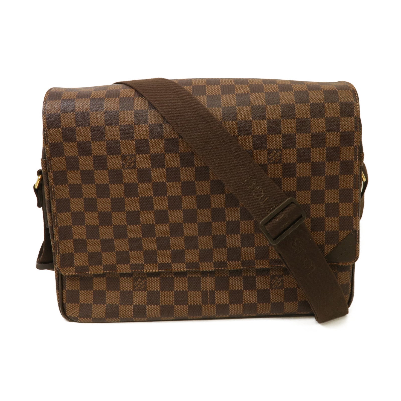 LOUIS VUITTON 【激減優惠】Damier Shelton GM金扣肩背袋啡色