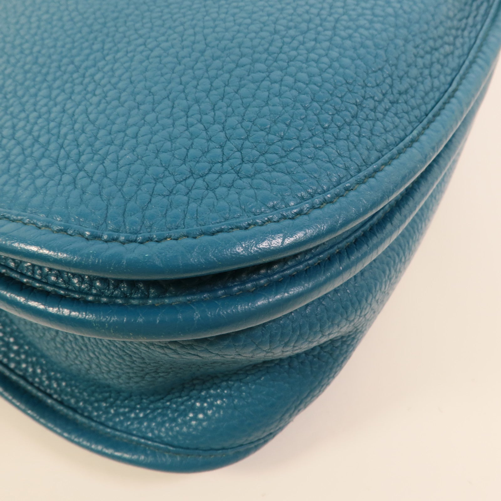 HERMES Clemence皮革Evelyne GM肩背袋Turquoise