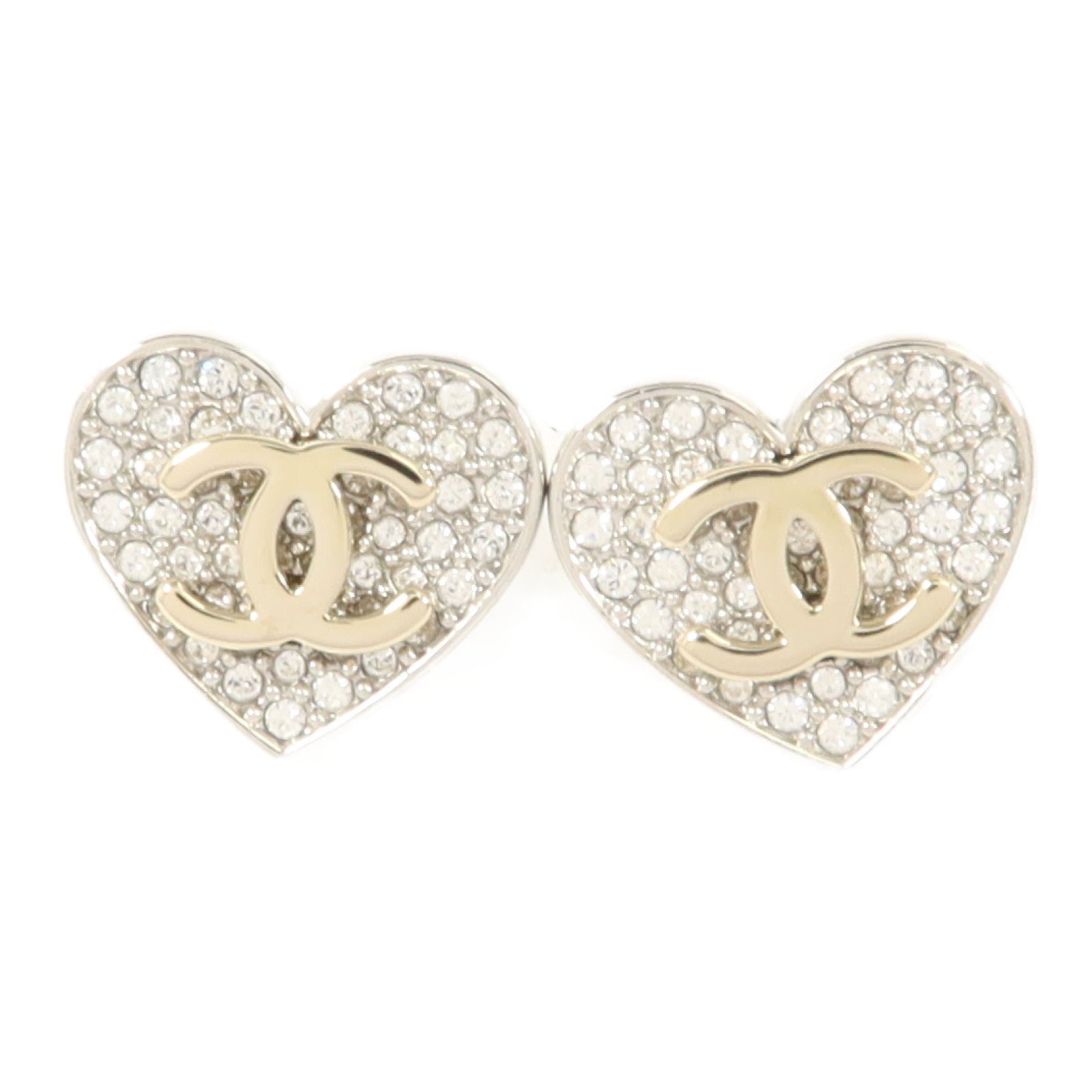 CHANEL 金屬/水晶Pierced Earring耳環