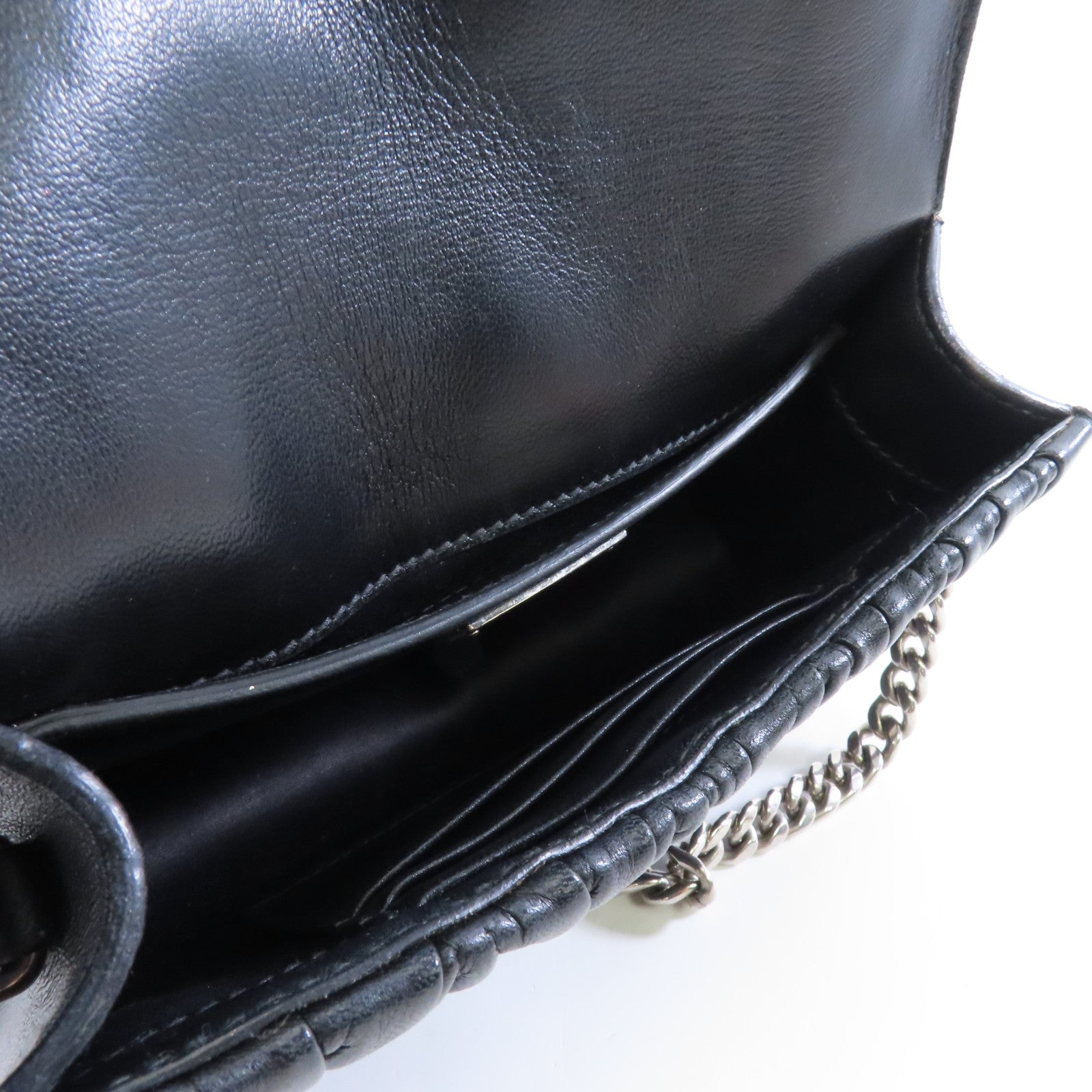Miu Miu 羊皮皮革Chain Shoulder Bag銀扣鏈帶肩背袋黑色