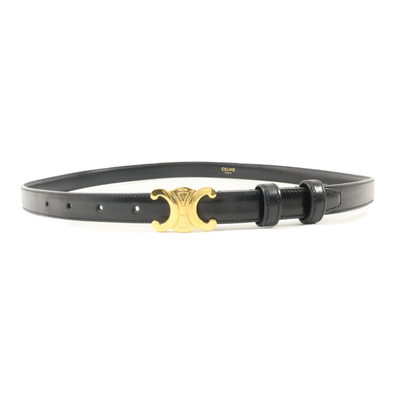 CELINE 牛皮皮革Triomphe Belt 80cm皮帶