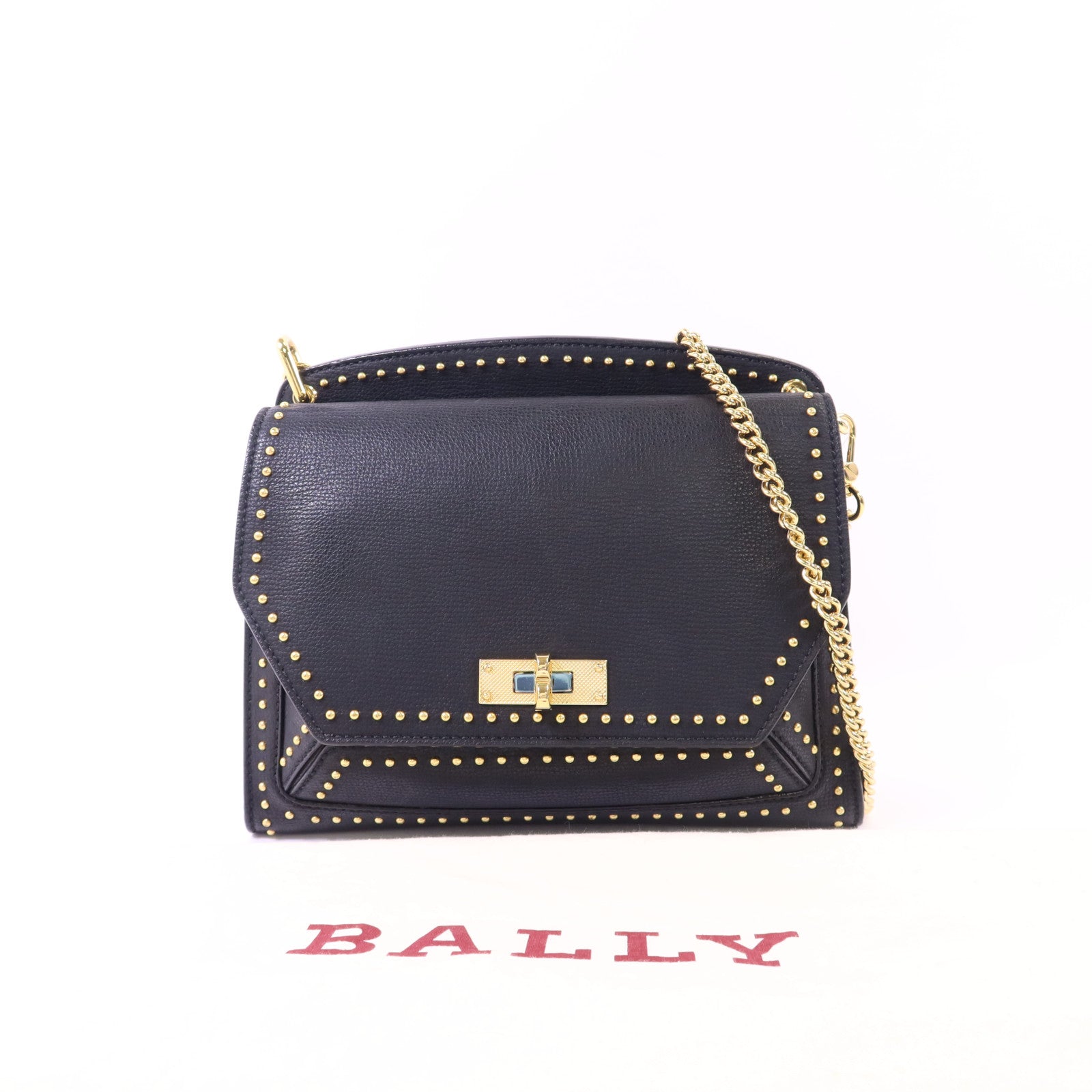 BALLY 牛皮皮革Suzy Medium金扣鏈帶肩背袋