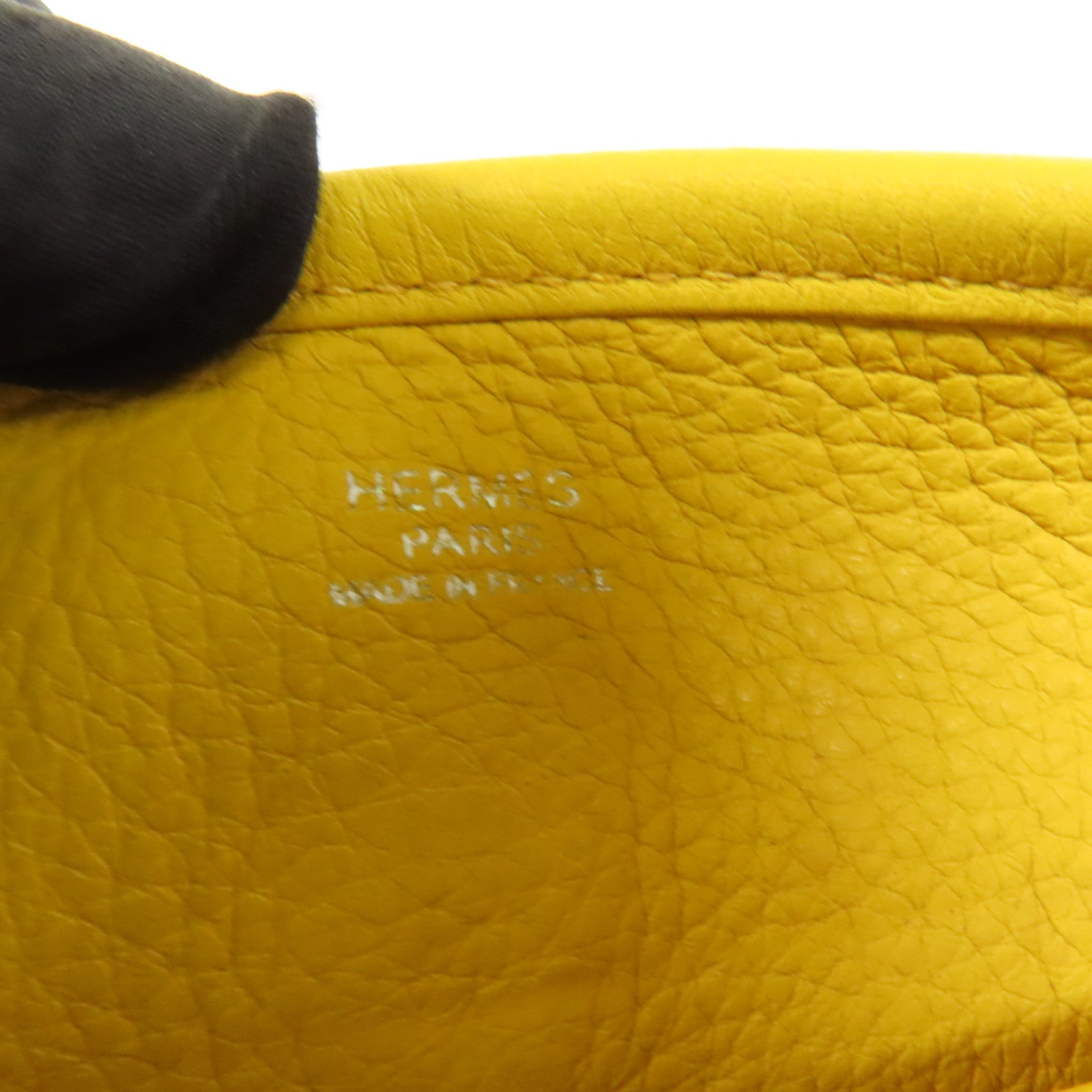 HERMES 帆布/皮革Evelyne PM銀扣肩背袋Soleil