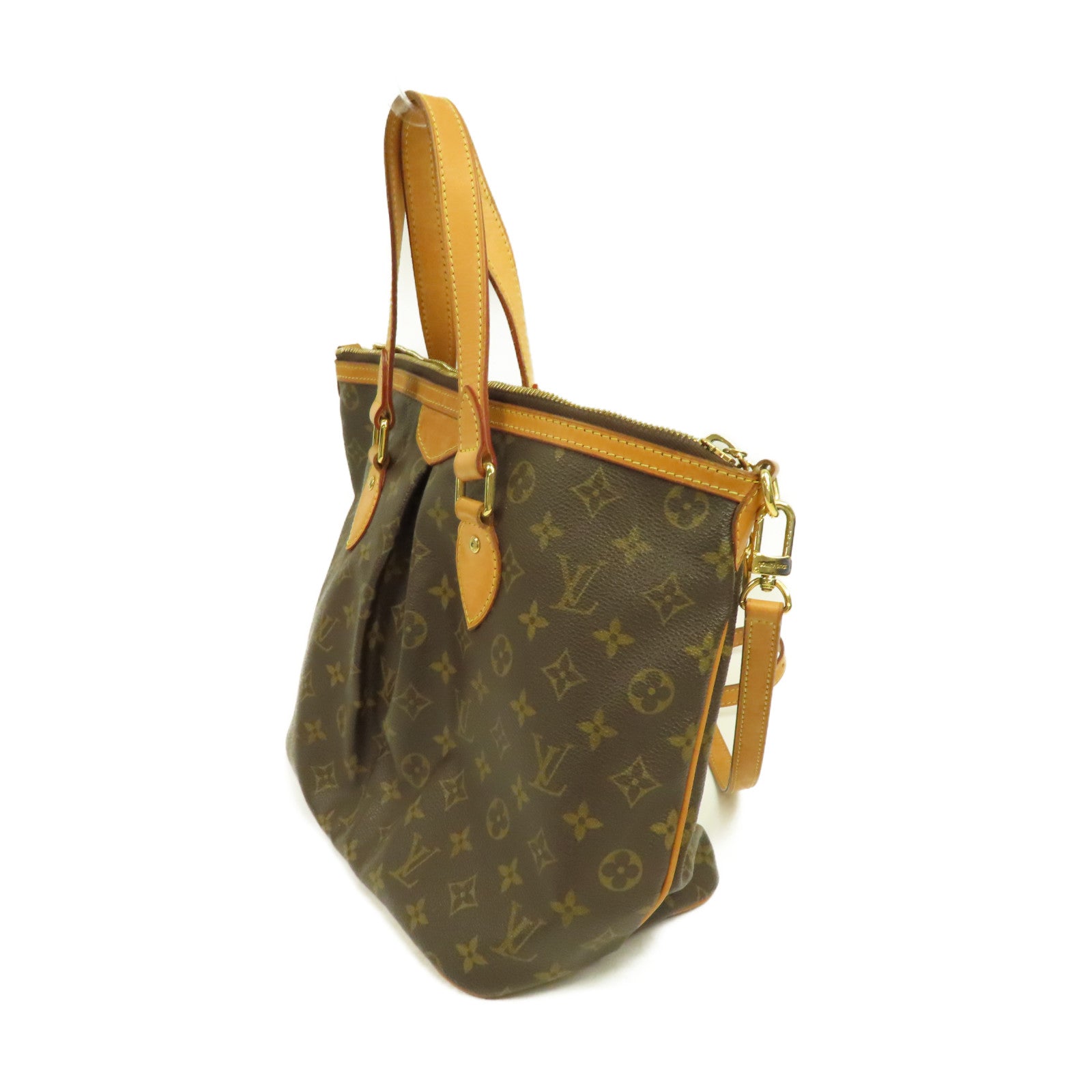 LOUIS VUITTON Monogram Palermo PM金扣手挽肩背兩用袋啡色