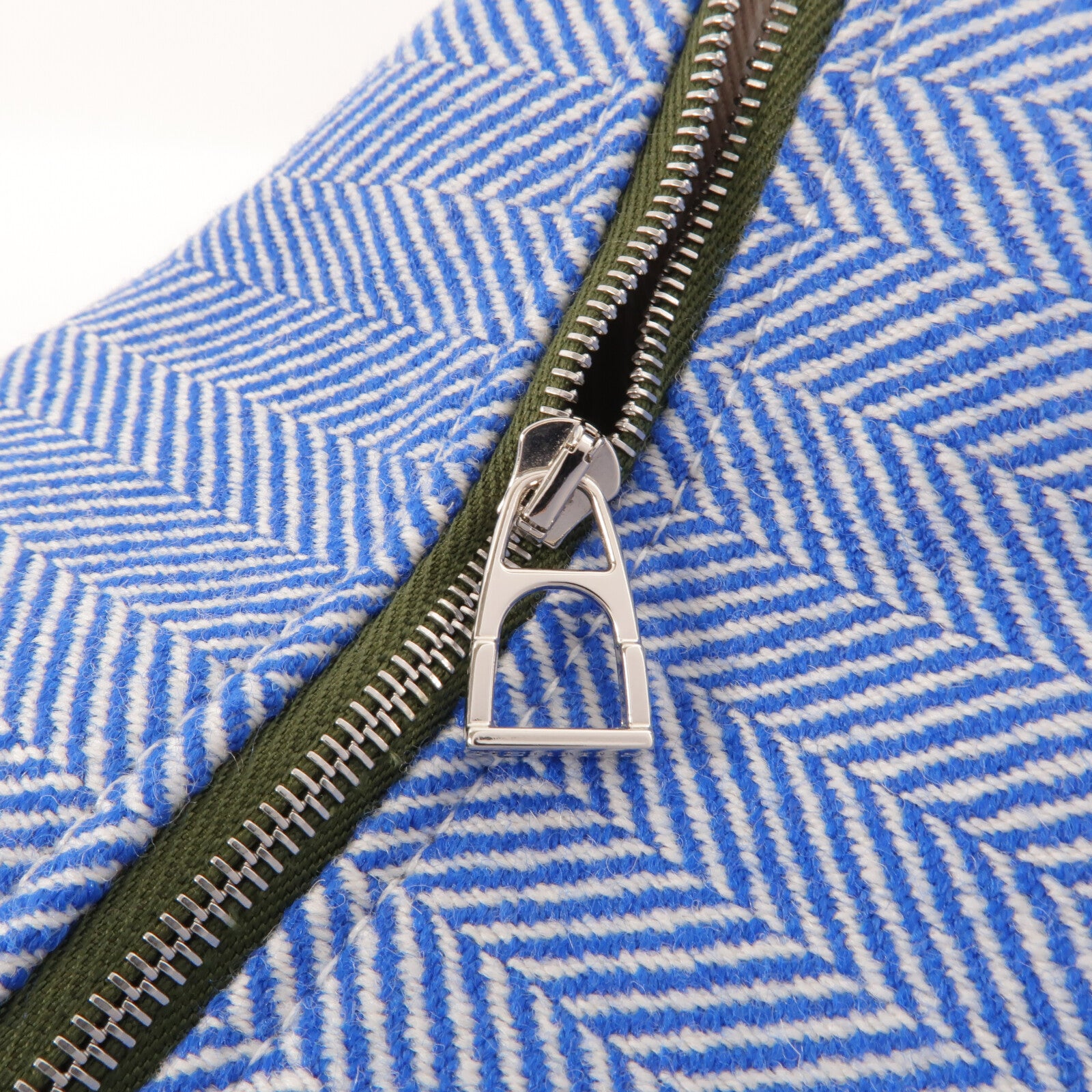 HERMES 帆布/羊毛Animaux Blocks Case GM手挽袋Bleu Gitane