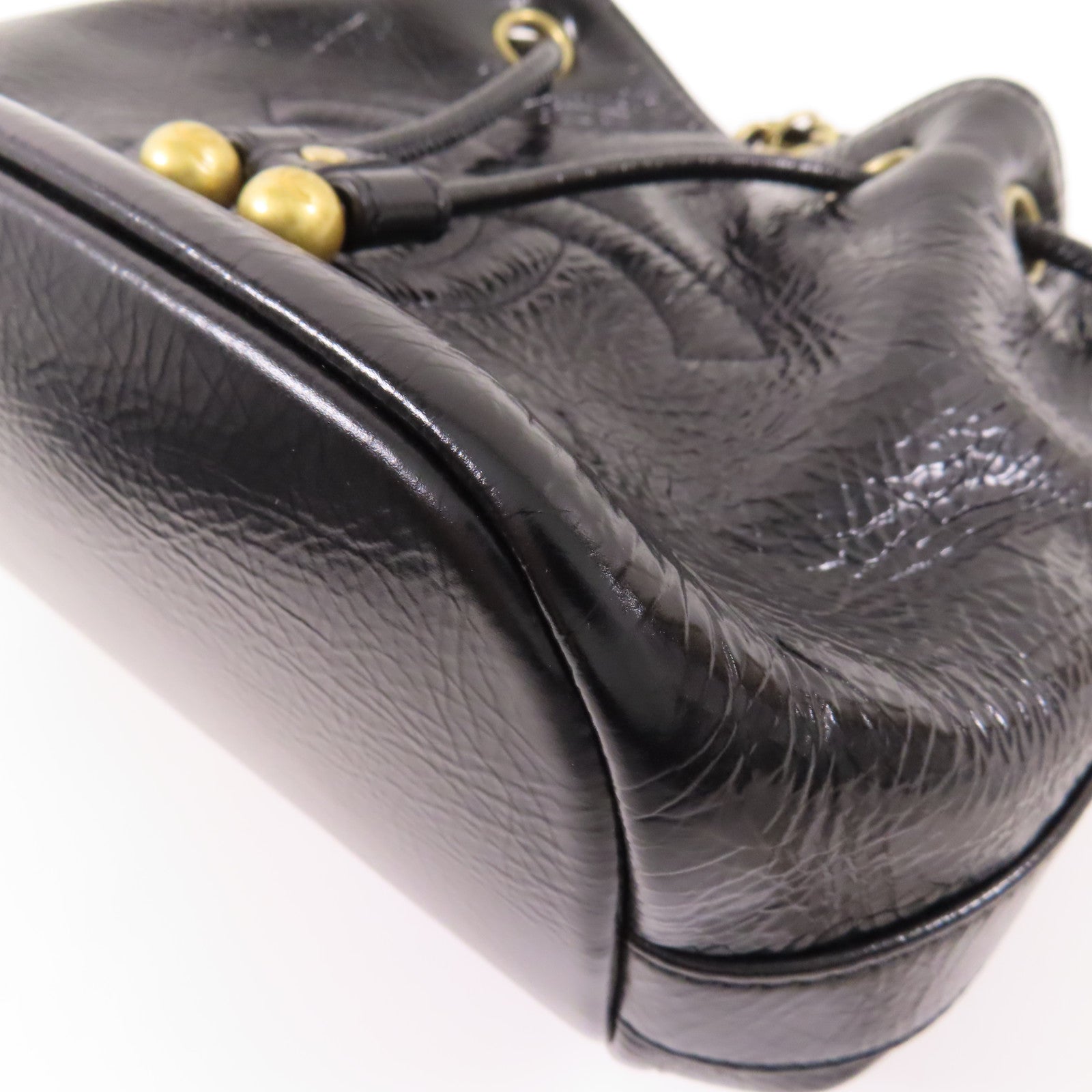 CHANEL CC GHW Bucket Chain Shoulder Bag Calfskin Leather Black