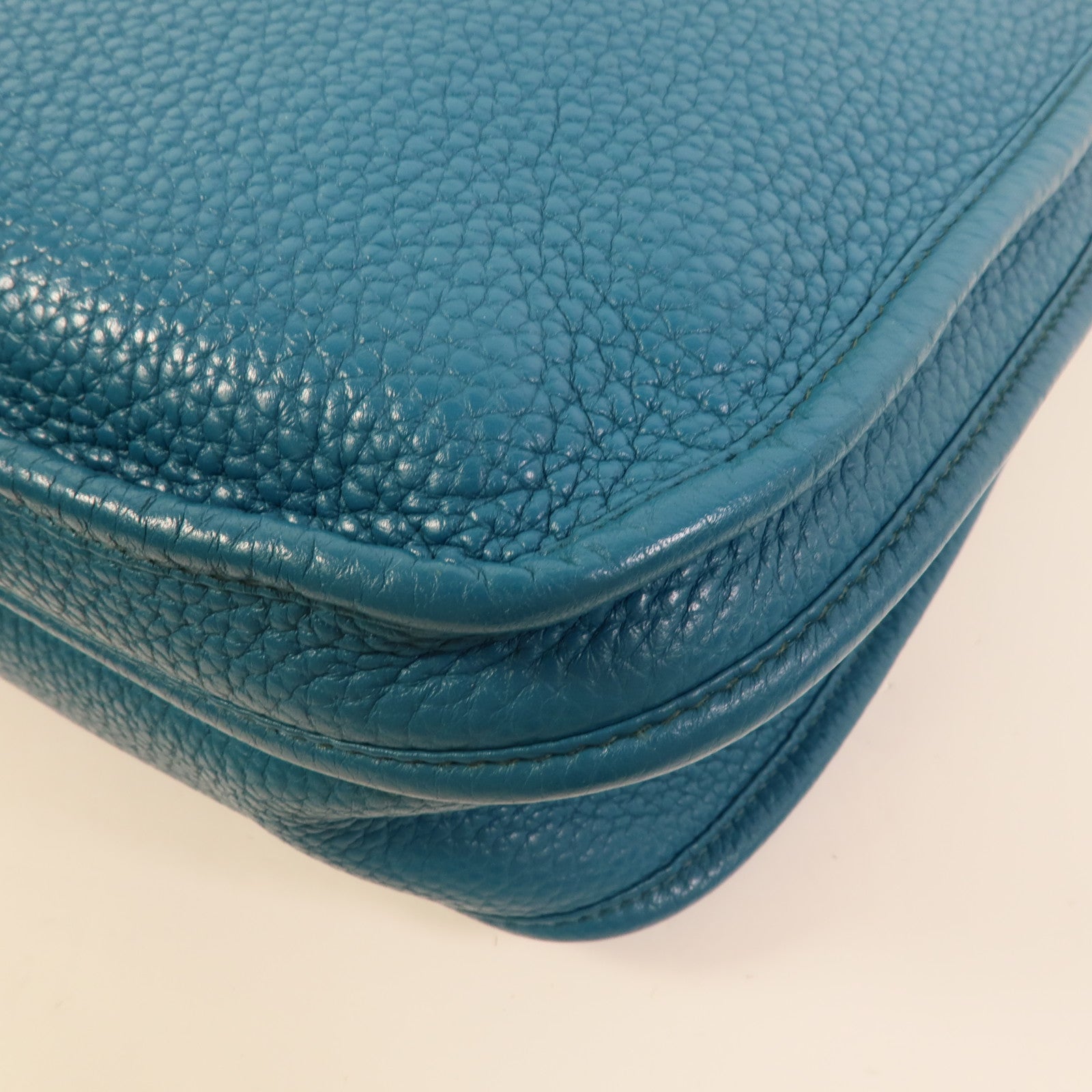 HERMES Clemence皮革Evelyne GM肩背袋Turquoise