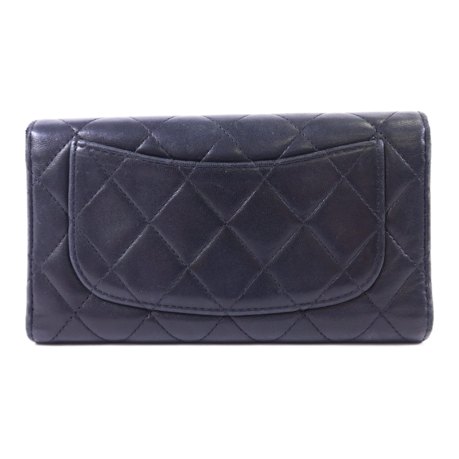 CHANEL 【激減優惠】羊皮皮革Long Wallet金扣長錢包