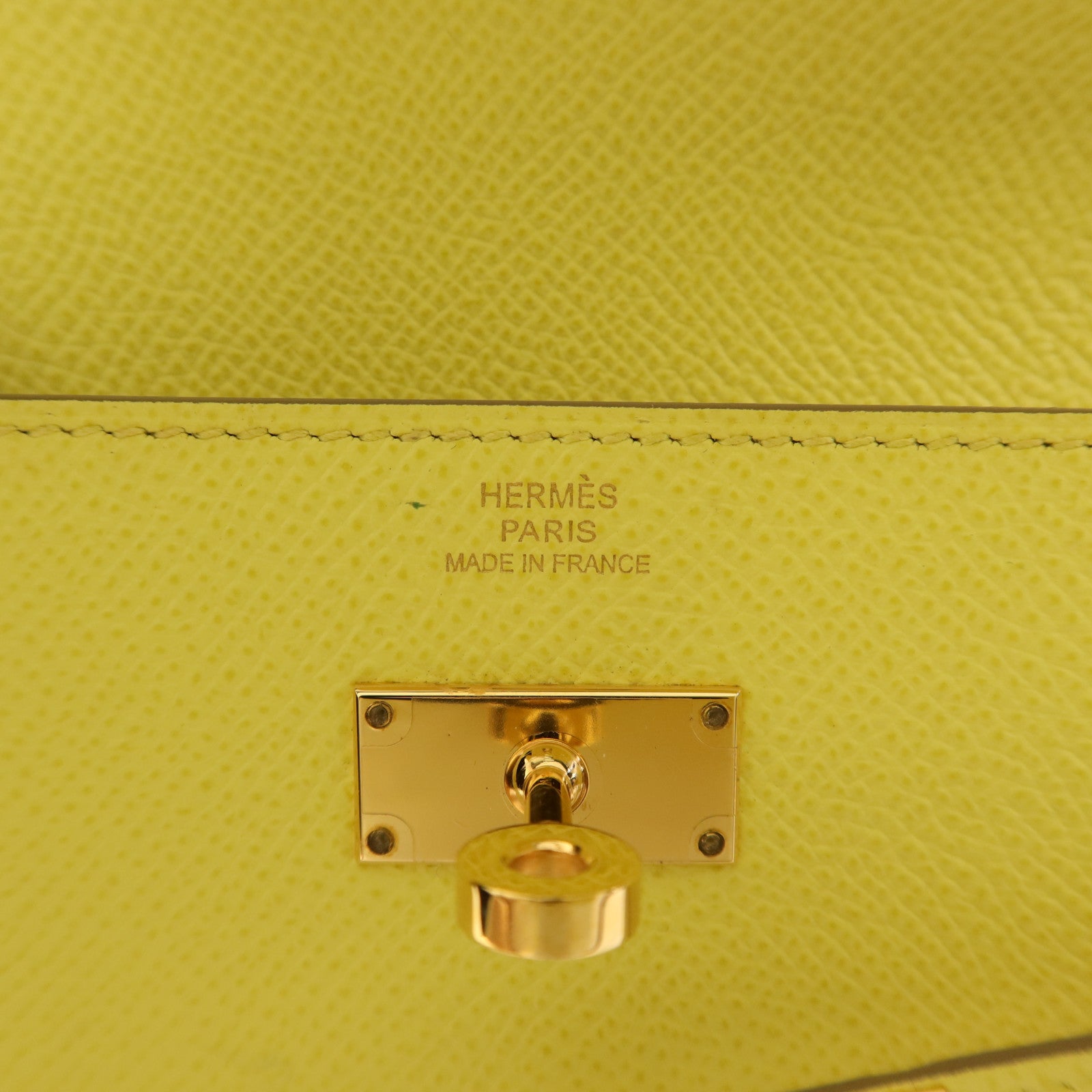 HERMES Epsom皮革Kelly Wallet金扣長錢包Soufre