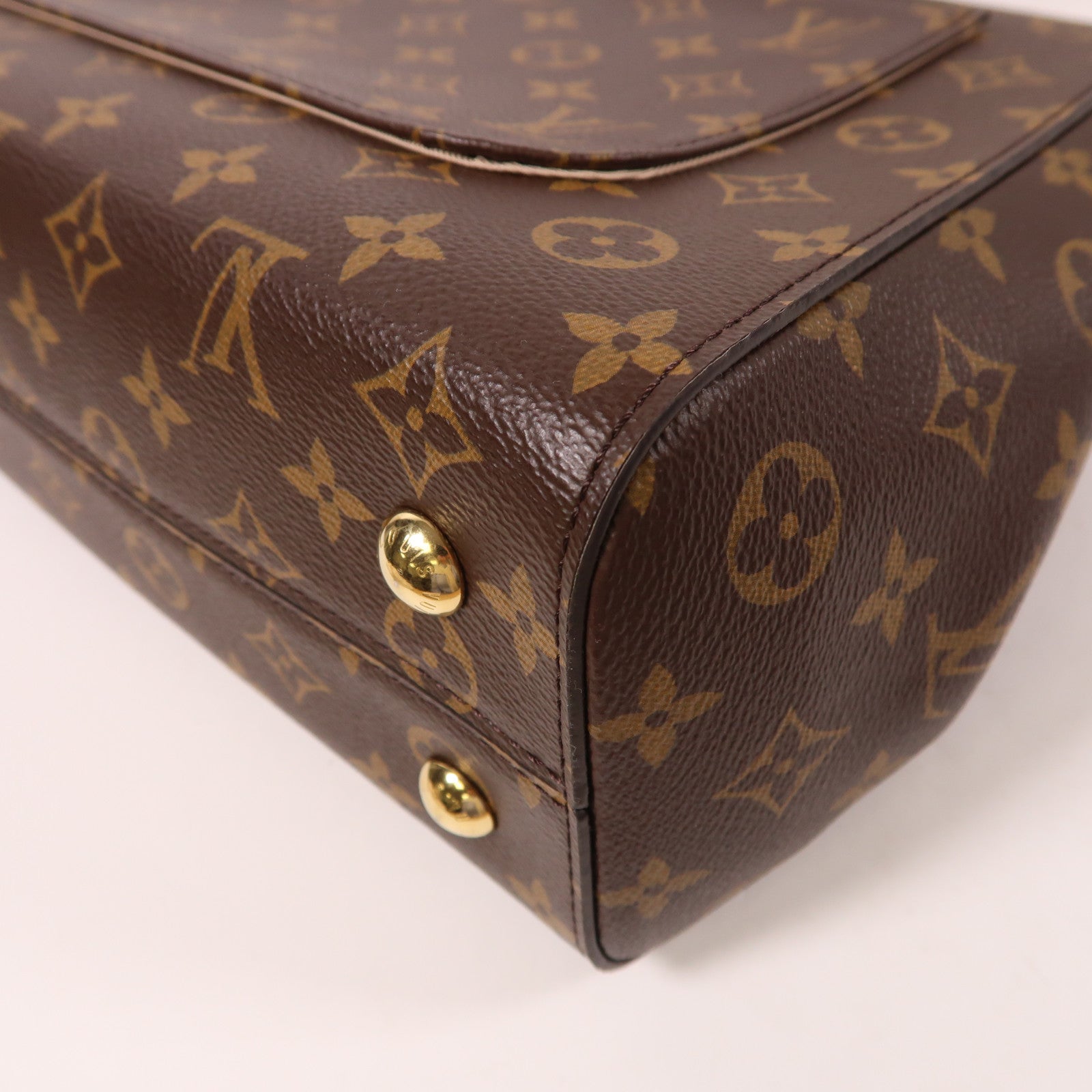 LOUIS VUITTON Monogram Cluny MM Bag金扣手挽袋棕色